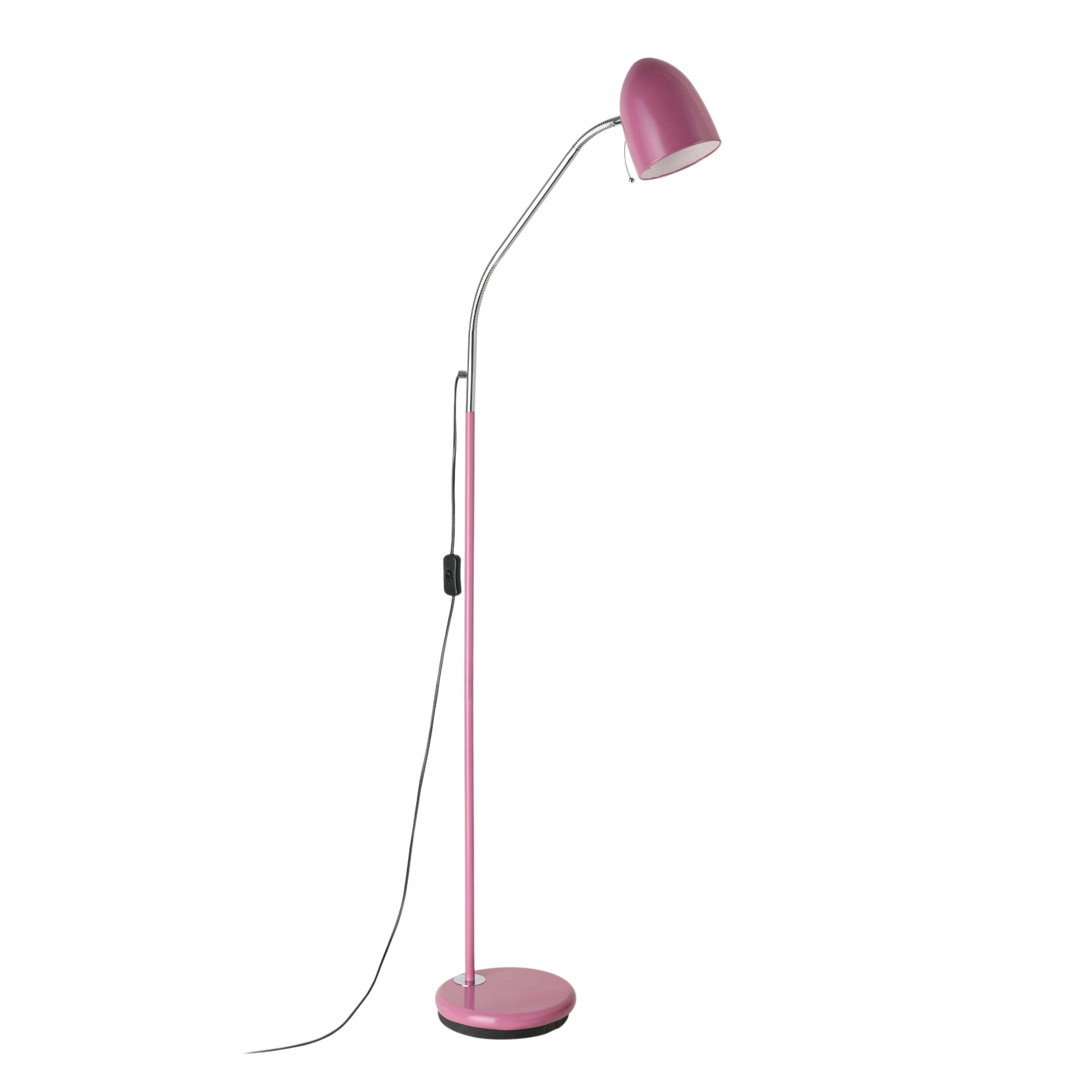 Lara Purple Steel Cone Shade Angled Floor Lamp