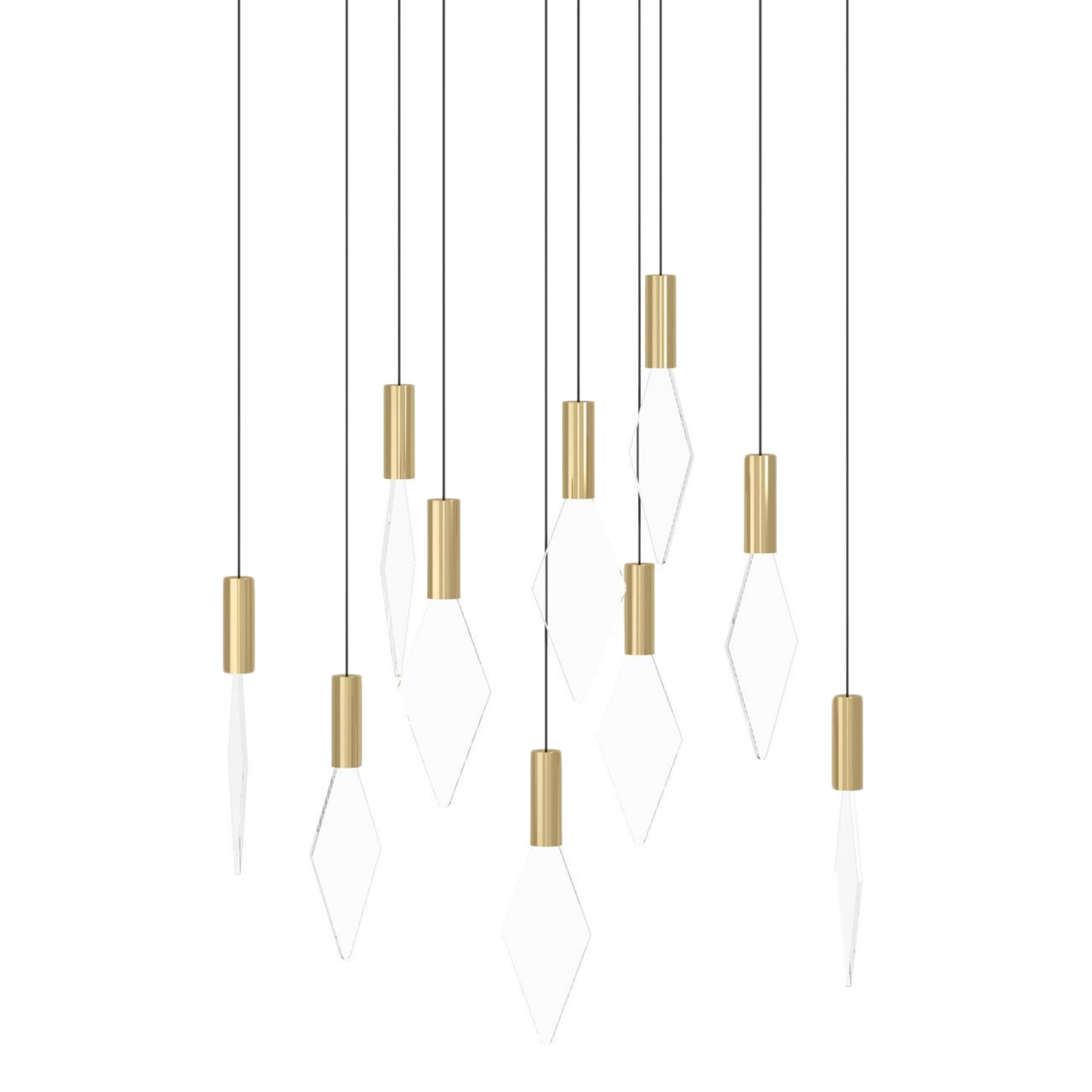 Mirador 10 Light Brass Gold Dimmable LED Round Chandelier