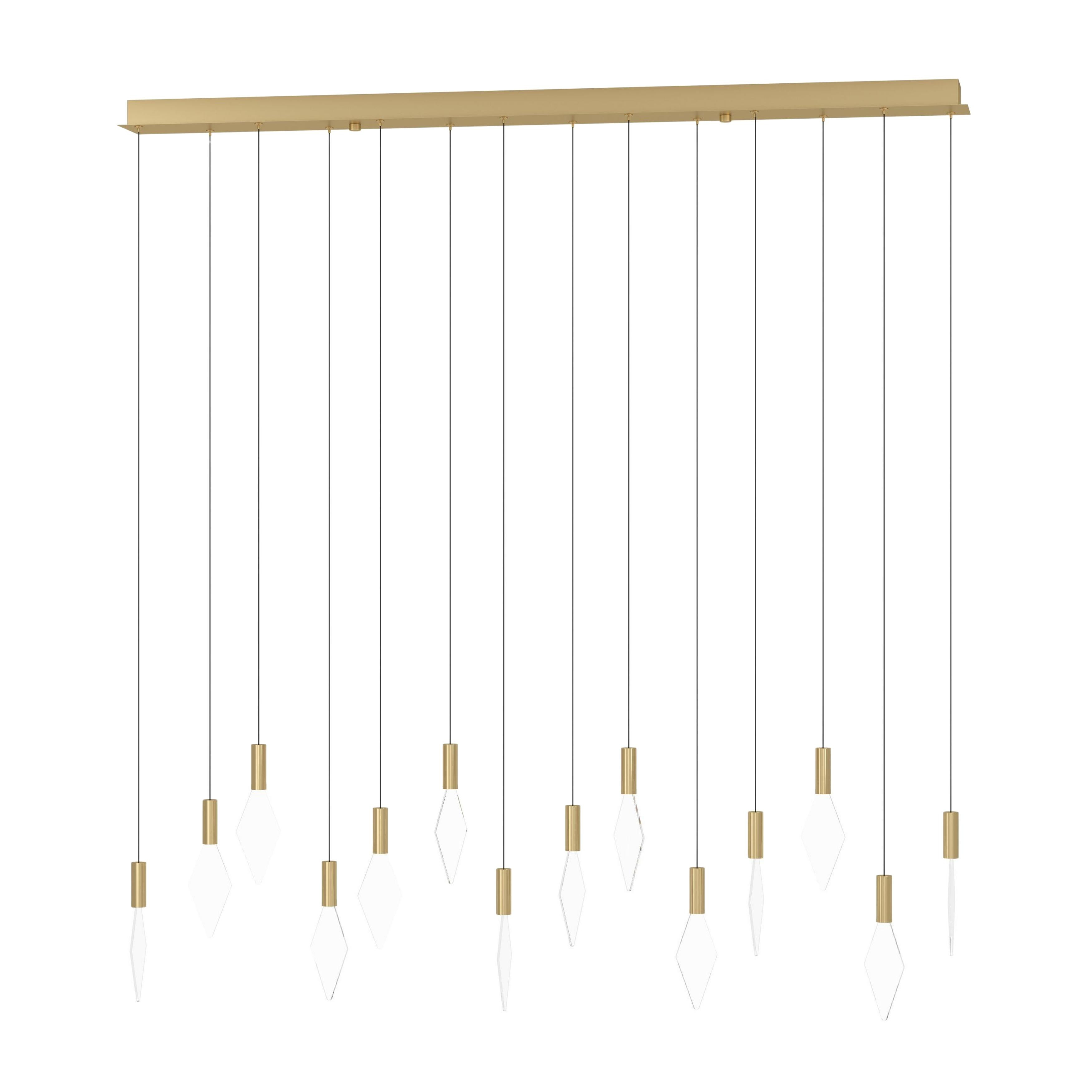 Mirador 14 Light Brass Gold Dimmable LED Bar Chandelier