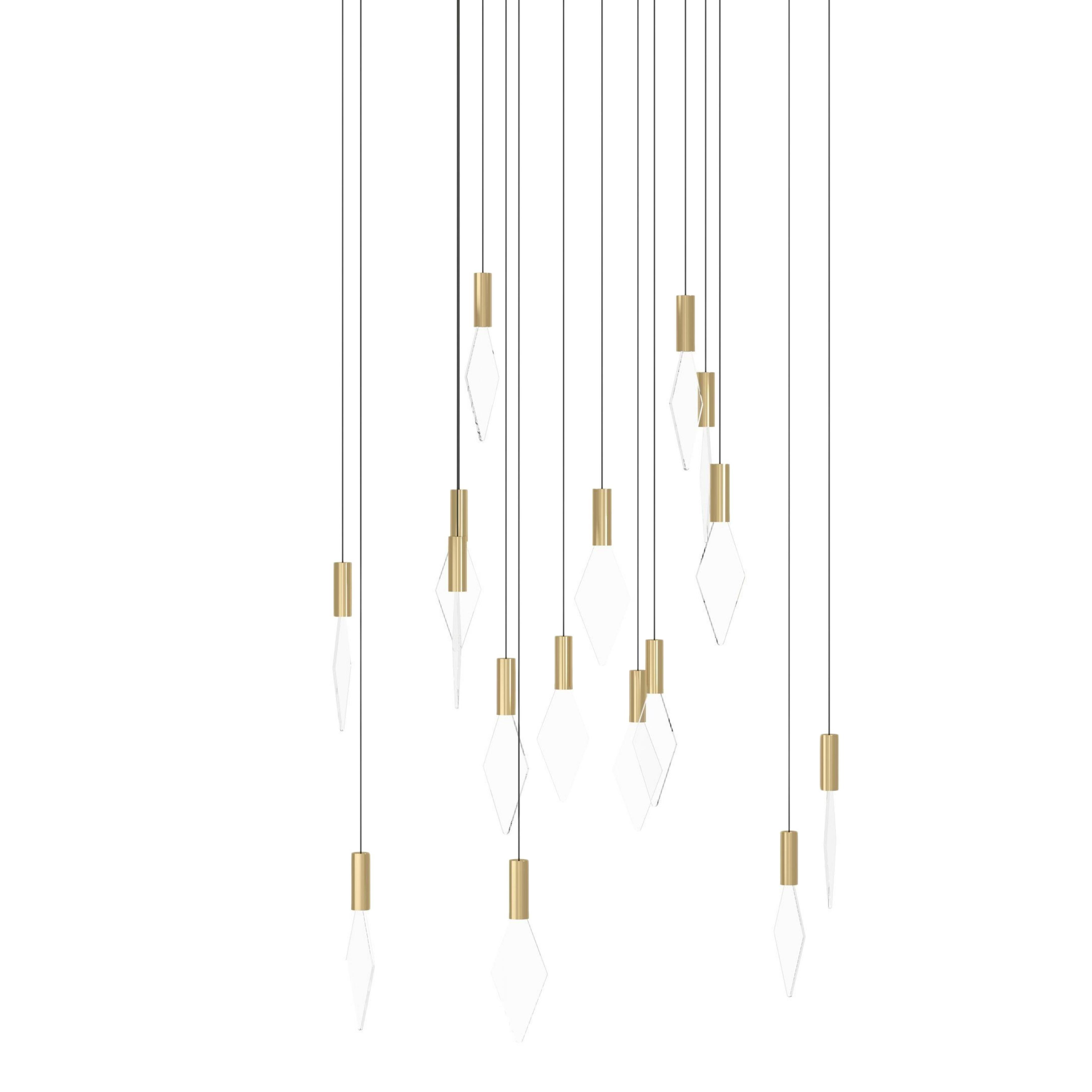Mirador 16 Light Brass Gold Dimmable LED Round Chandelier