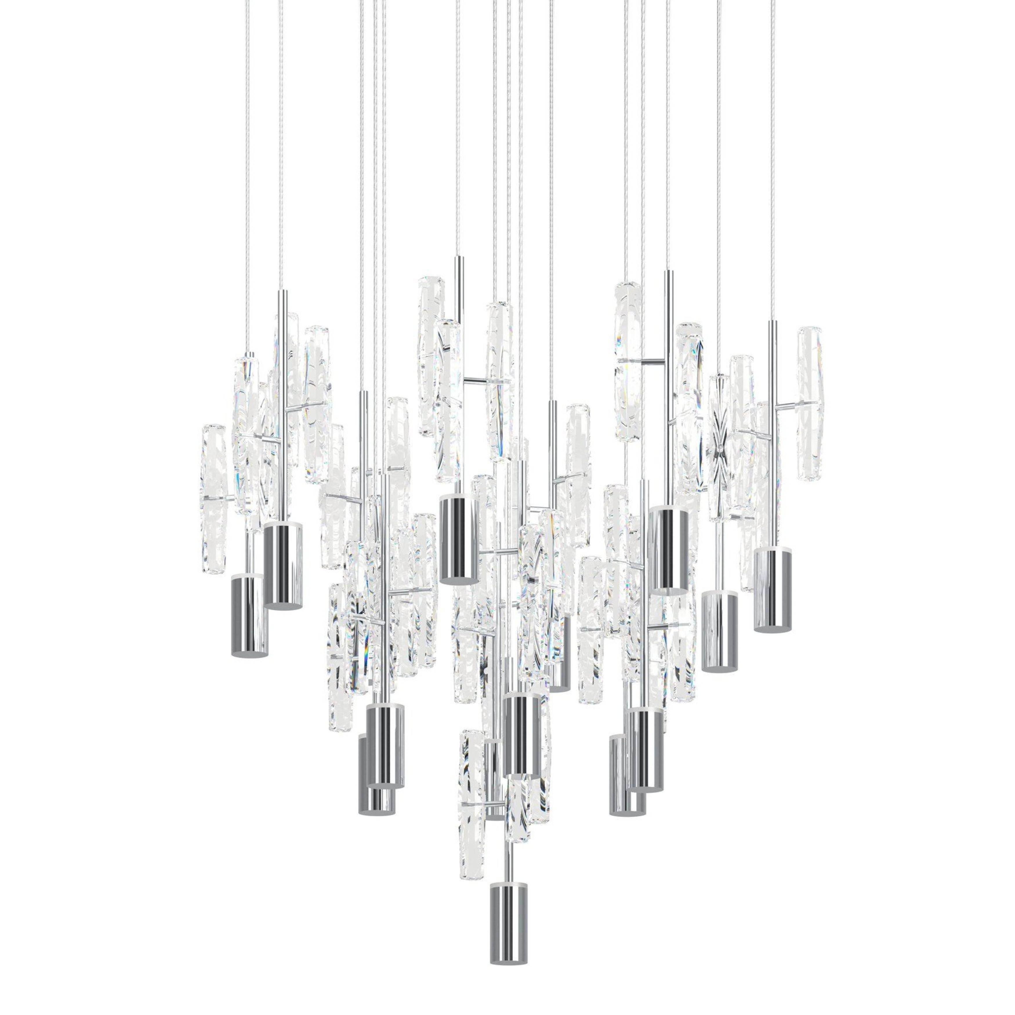 Orihuela 15 Light 3CCT LED Round Chrome Cluster Chandelier