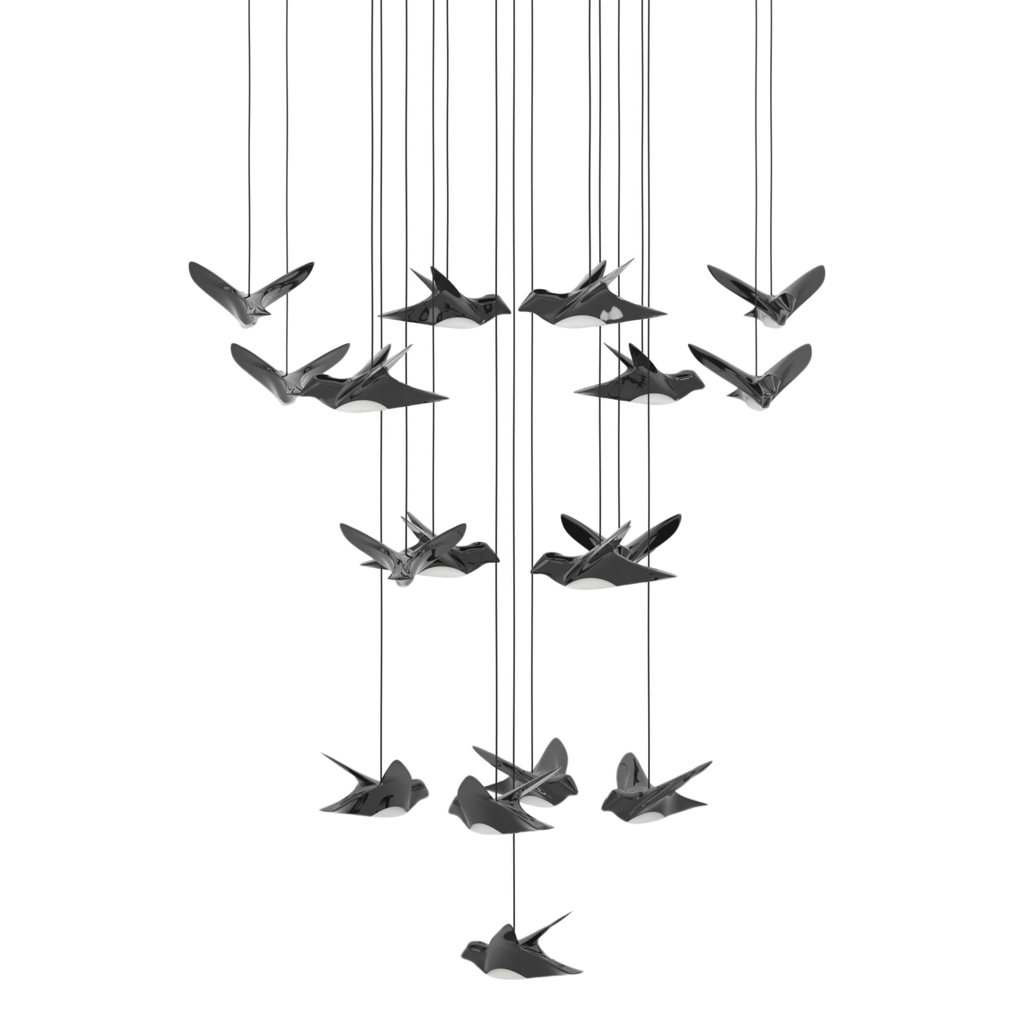 Paratebueno 17 Light Black Aviary Round Cluster Chandelier