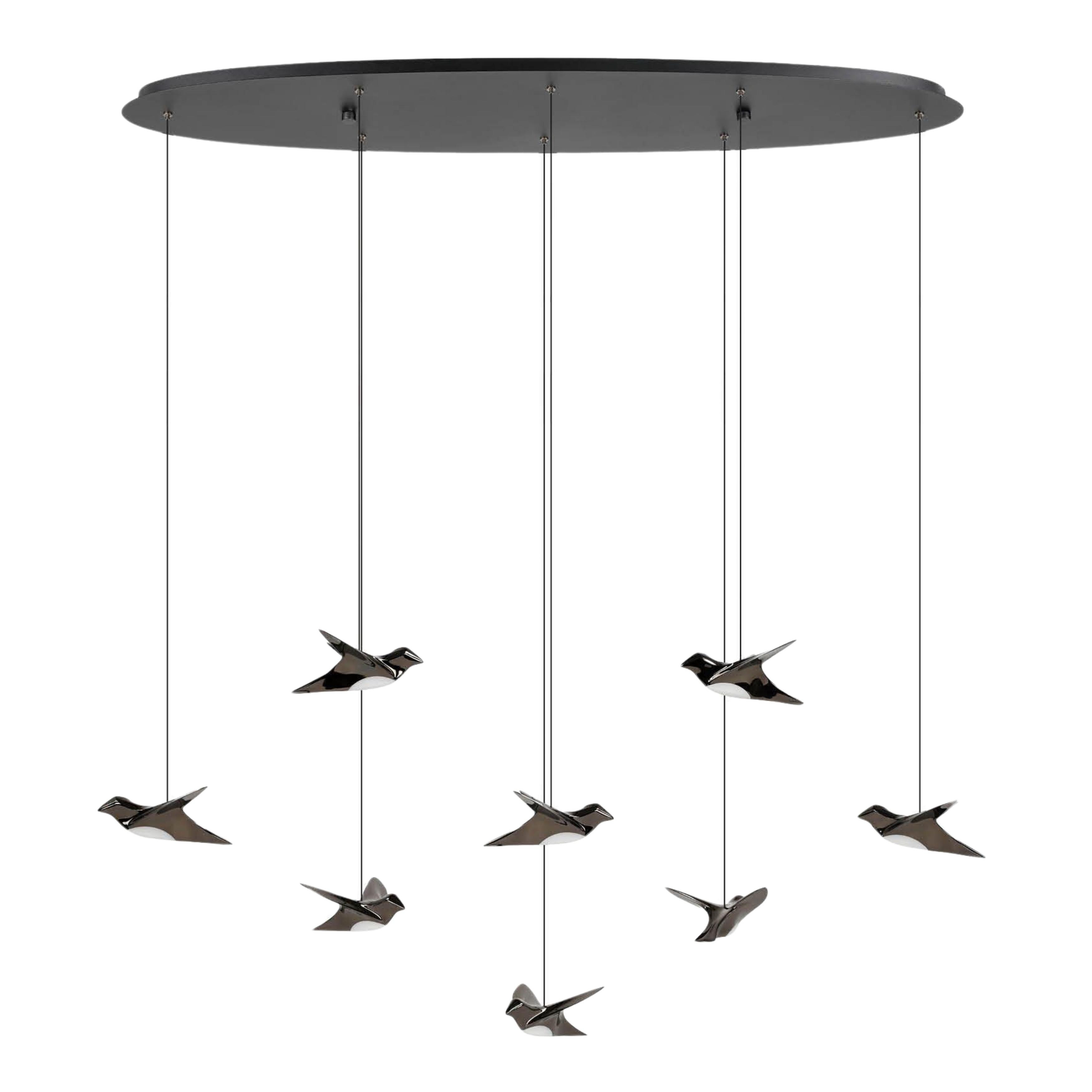 Paratebueno 8 Light Black Aviary Oval Cluster Chandelier