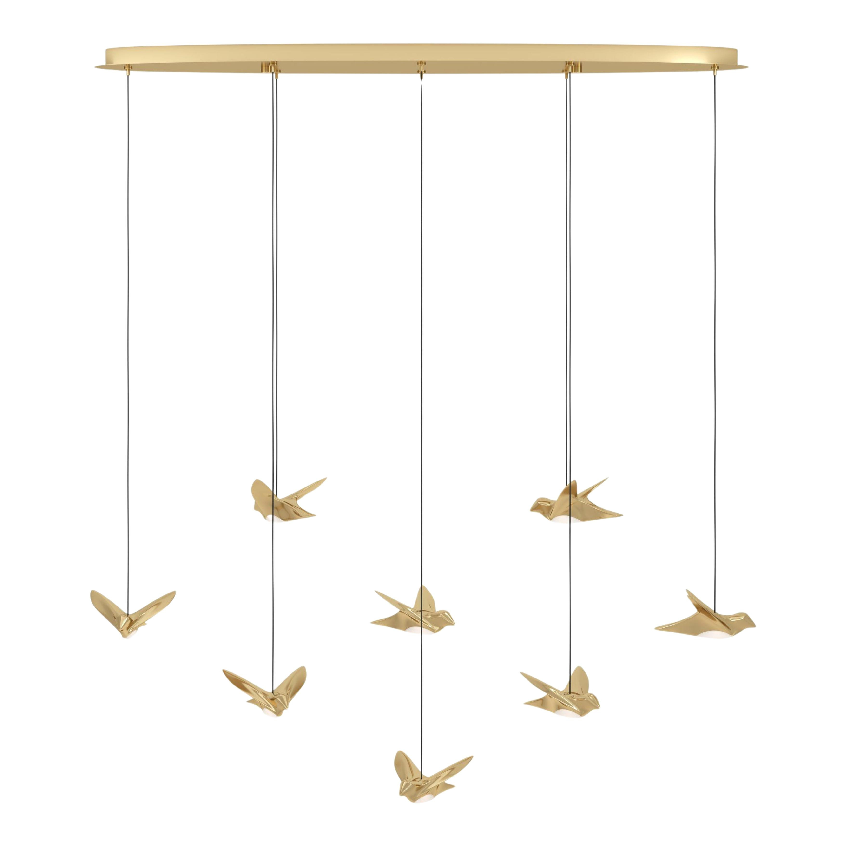 Paratebueno 8 Light Brass Aviary Oval Cluster Chandelier