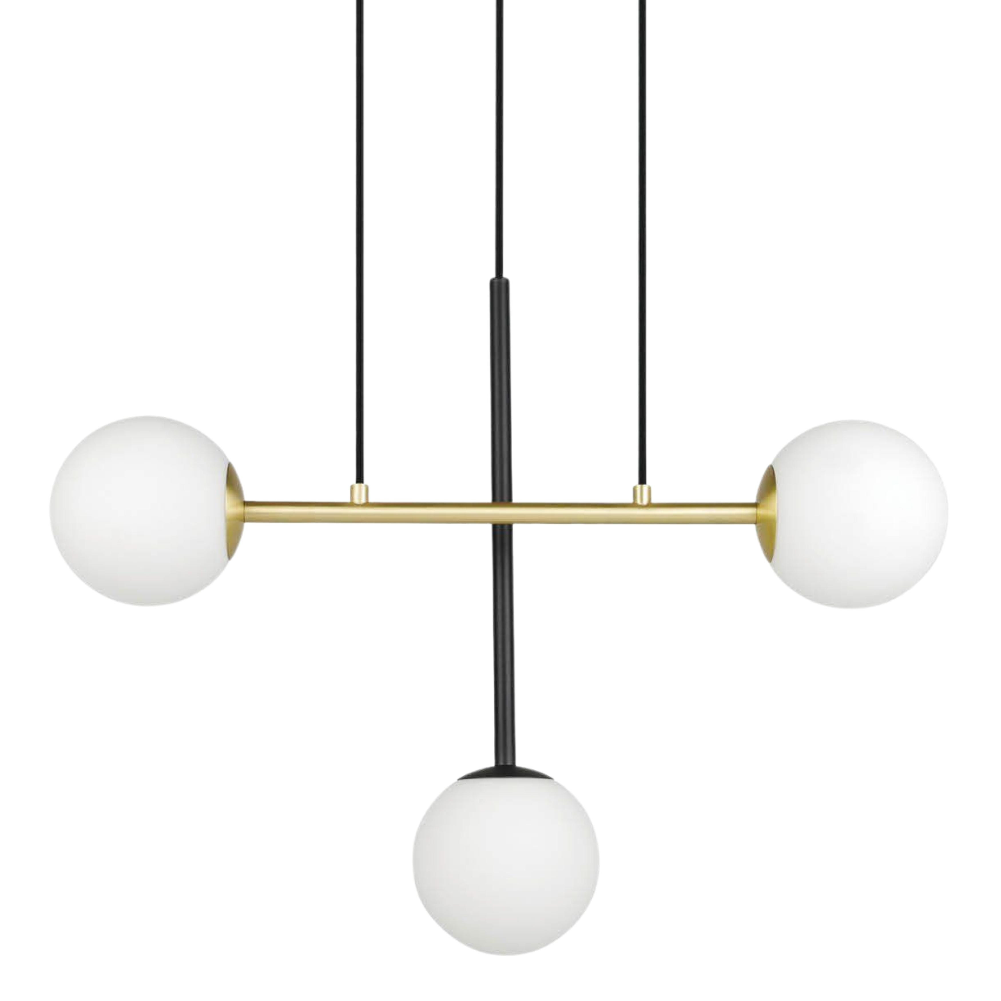 Paz 3 Light Black Brass Axis Pendant