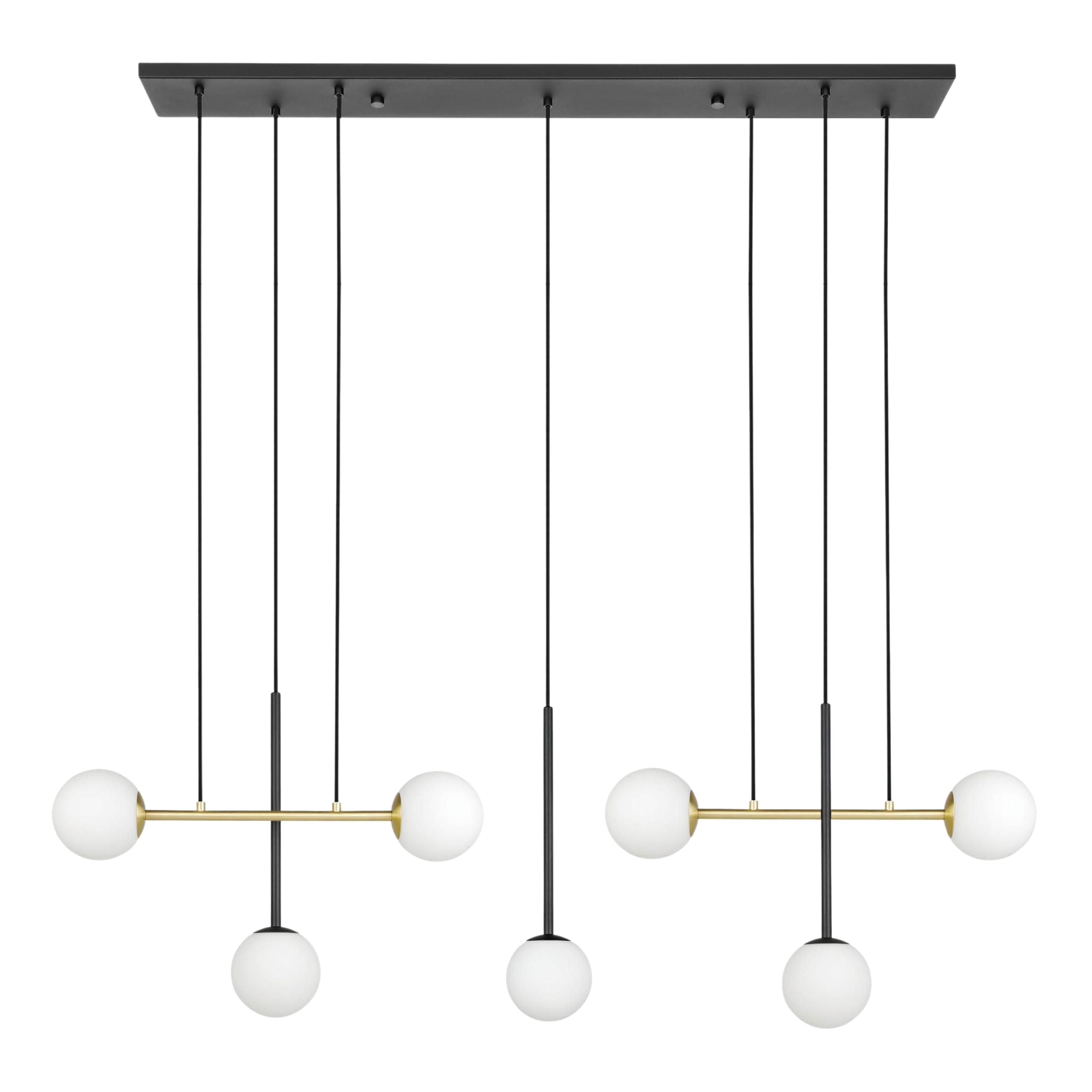 Paz 7 Light Black Brass Linear Pendant
