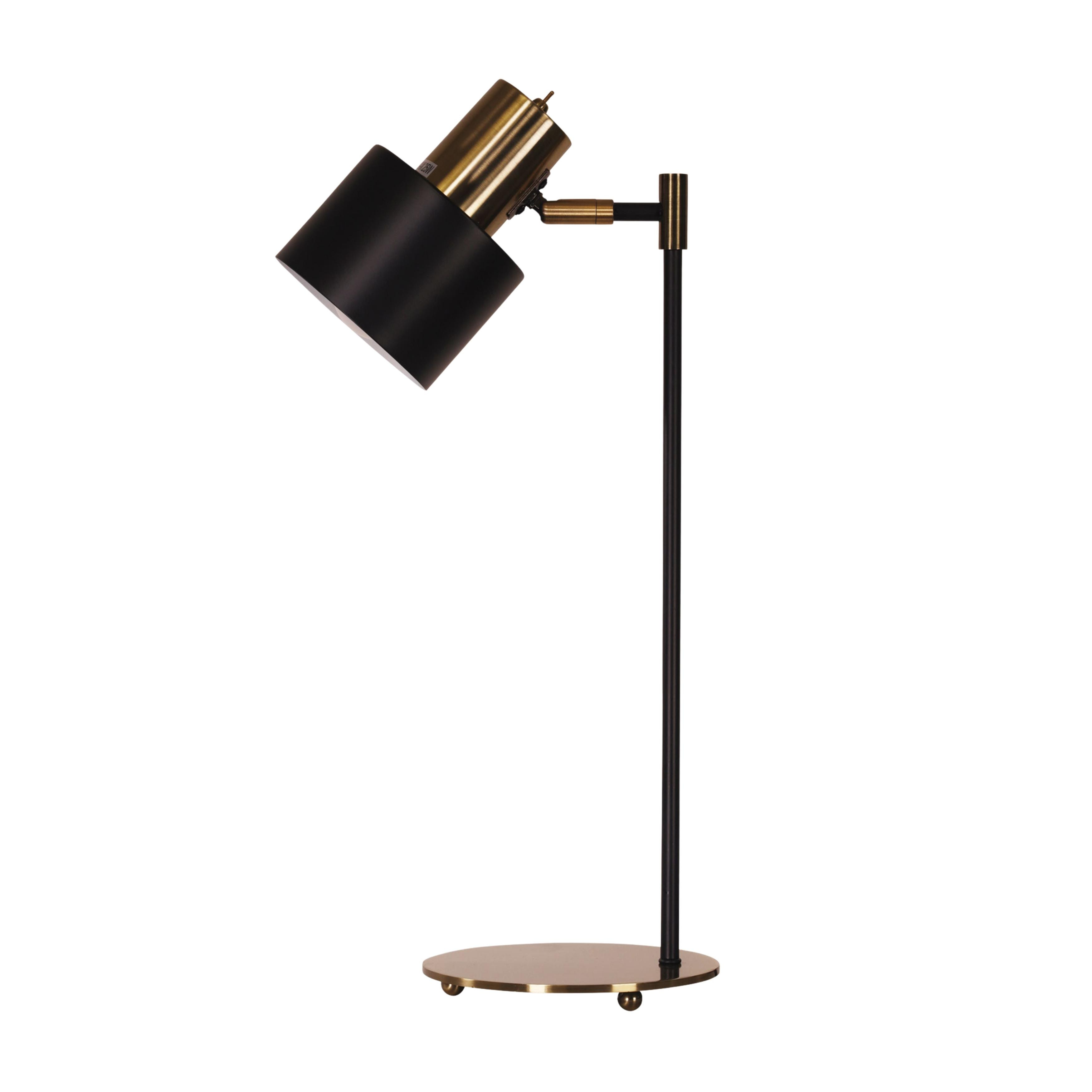 Ava Brushed Brass Scandustrial Table Lamp