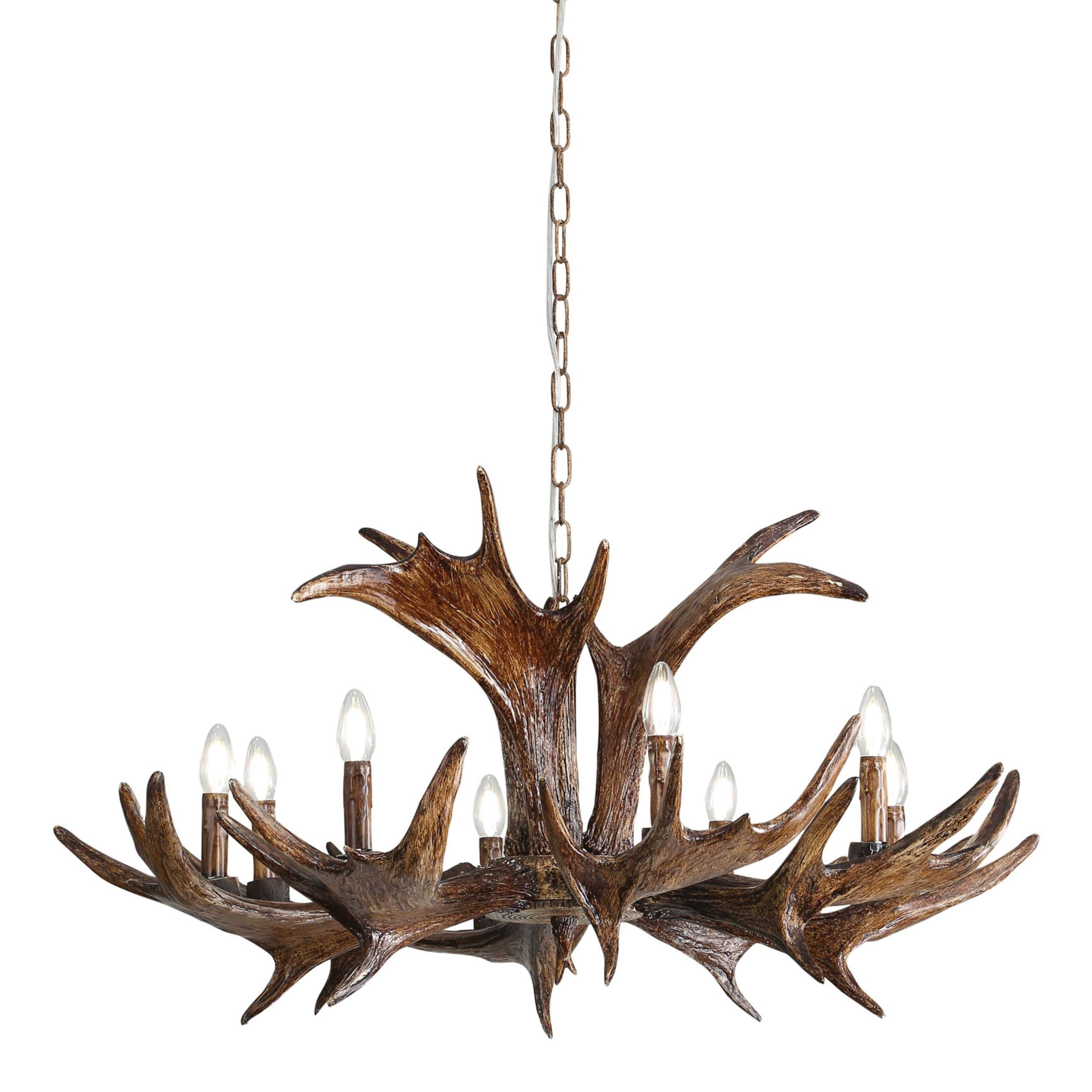Caracas 8 Light Deer Antler Resin Chandelier