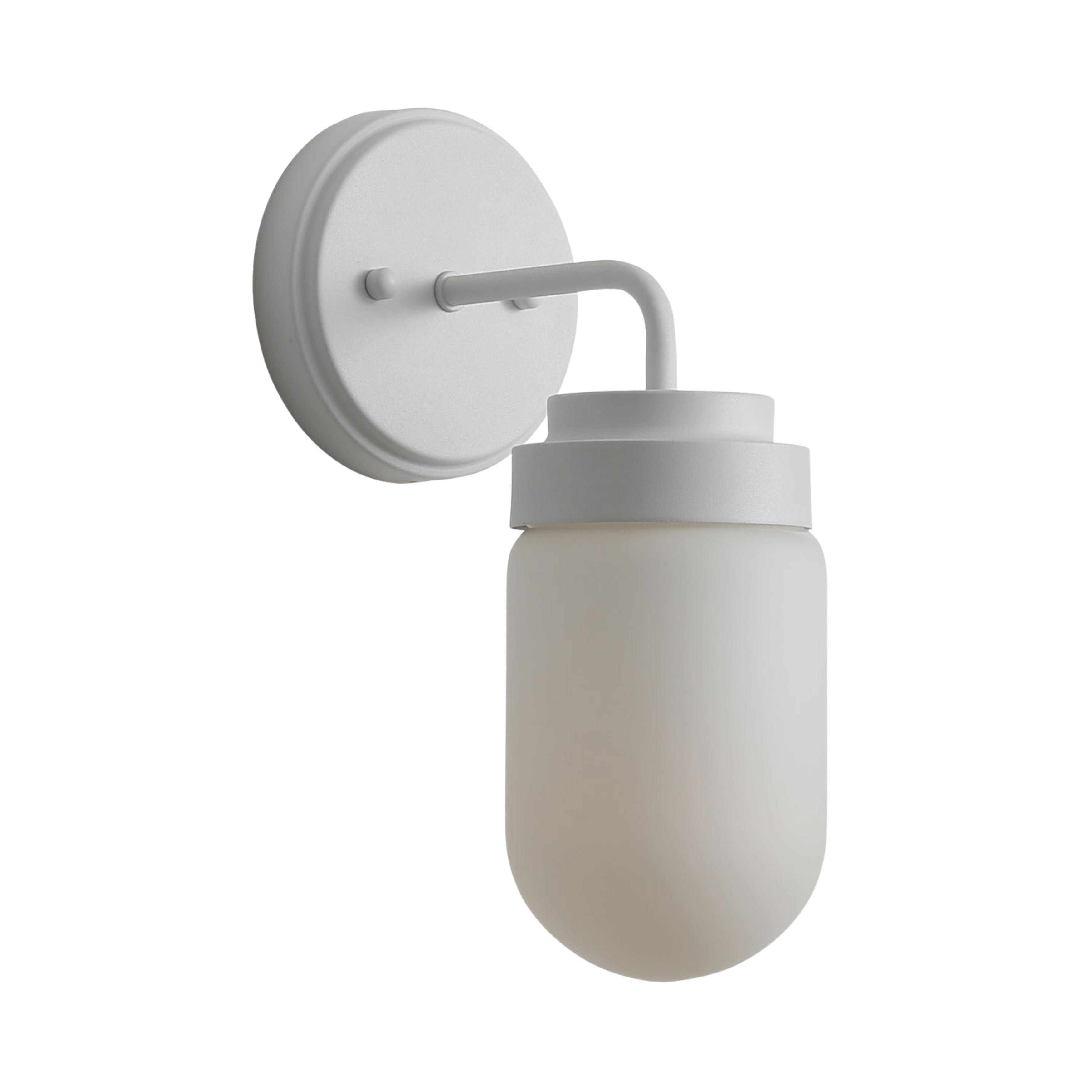Dolton IP44 White Opal Glass Wall Light