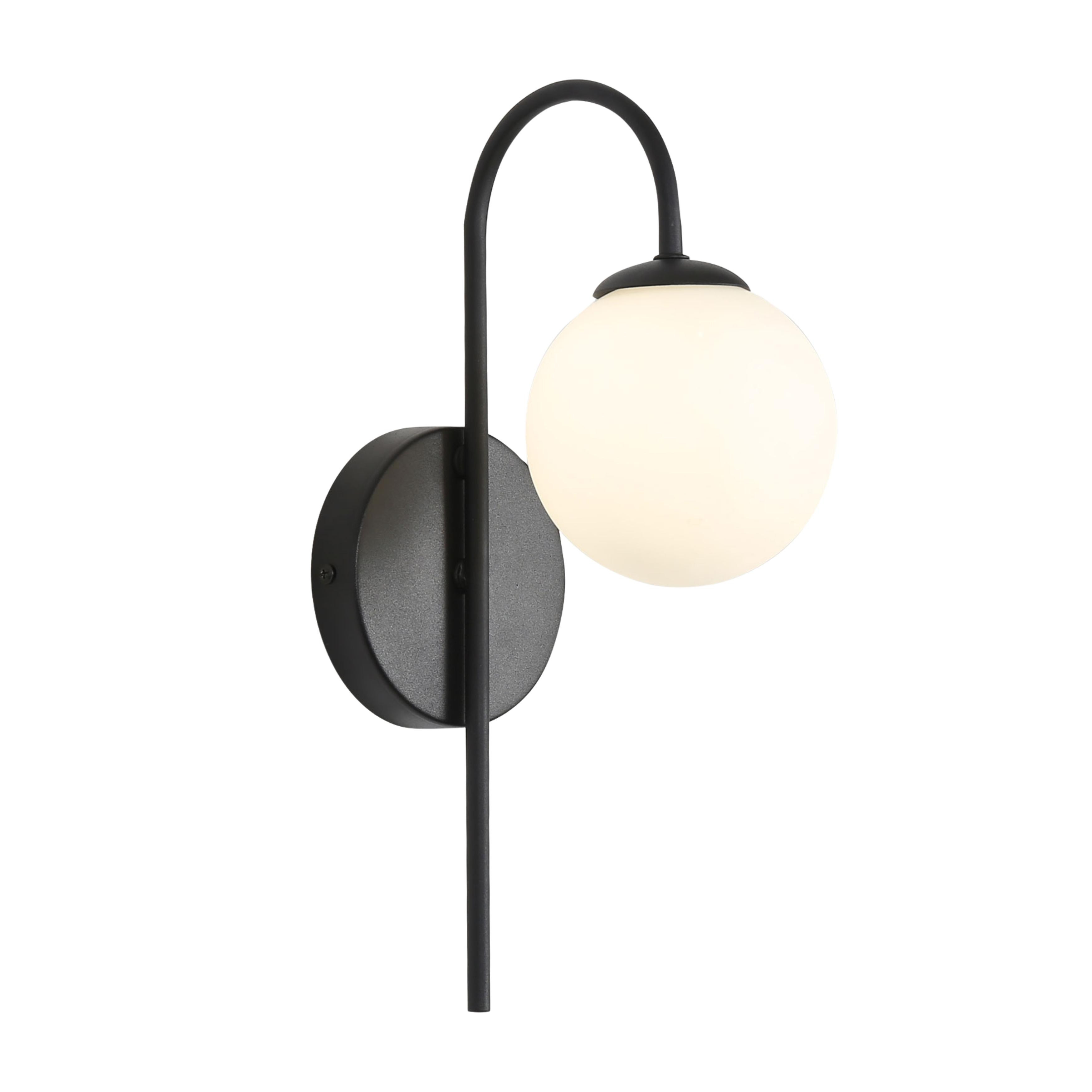 Evans Black Modern Arched Wall Light