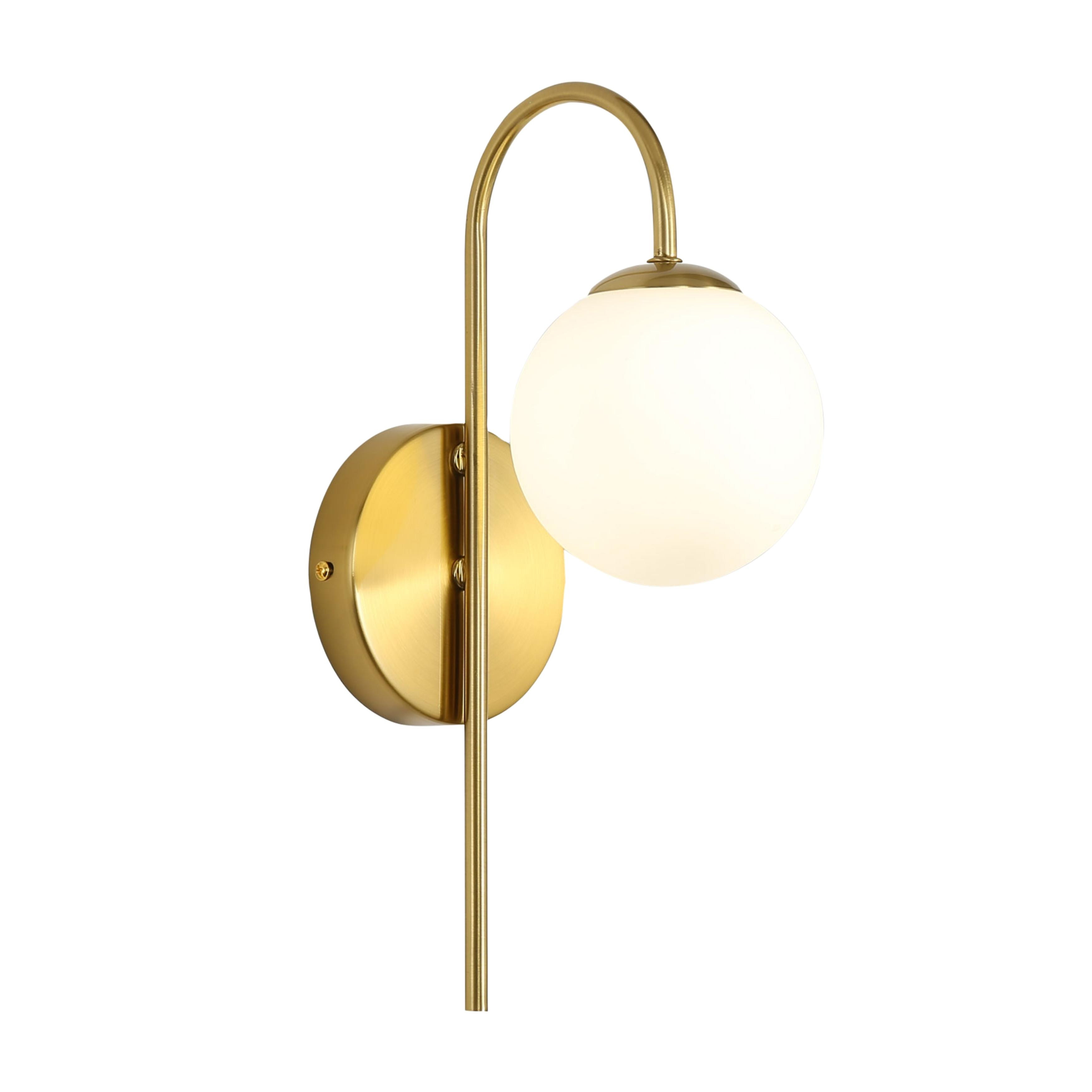 Evans Satin Brass Modern Arched Wall Light