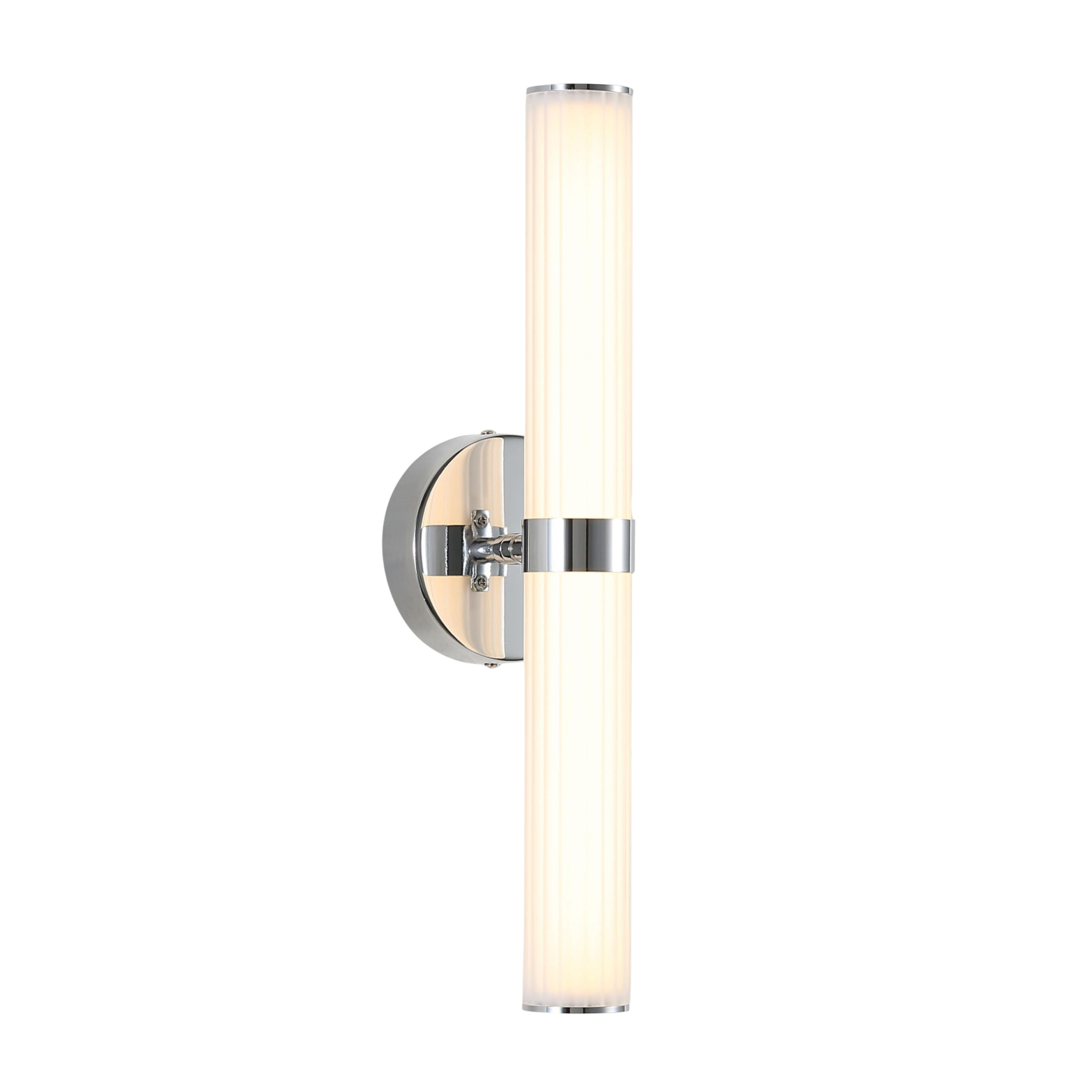 Fussa Ribbed Acrylic Chrome Up Down CTS LED Wall Light