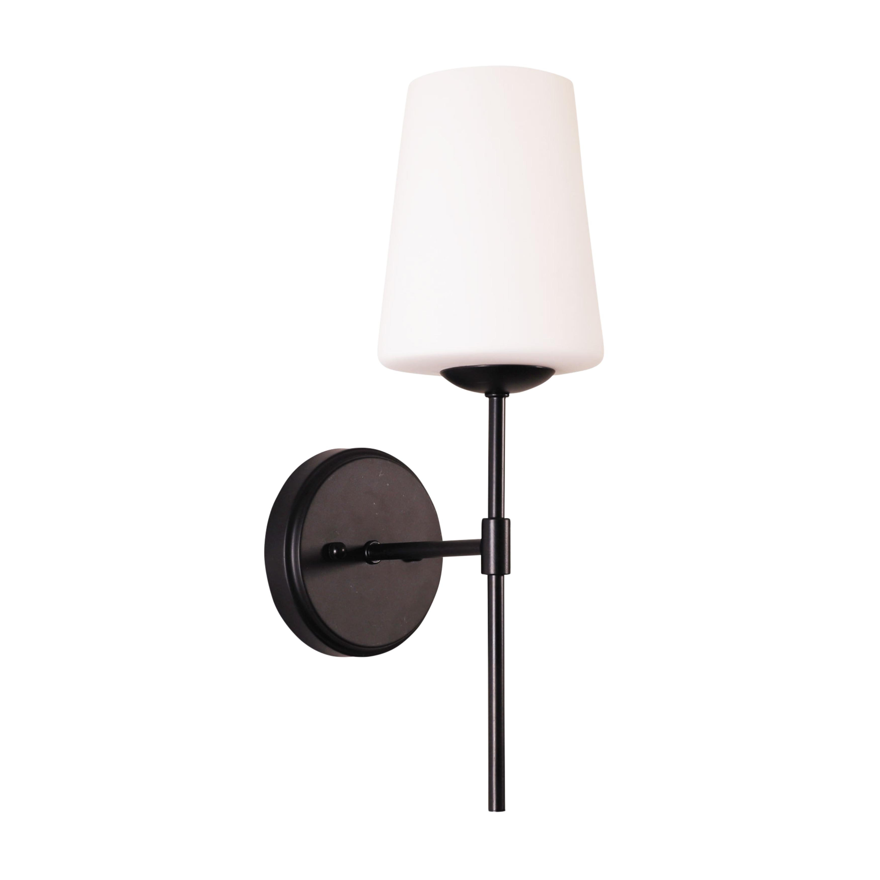 Knoxville Tapered Glass Black Modern Wall Light