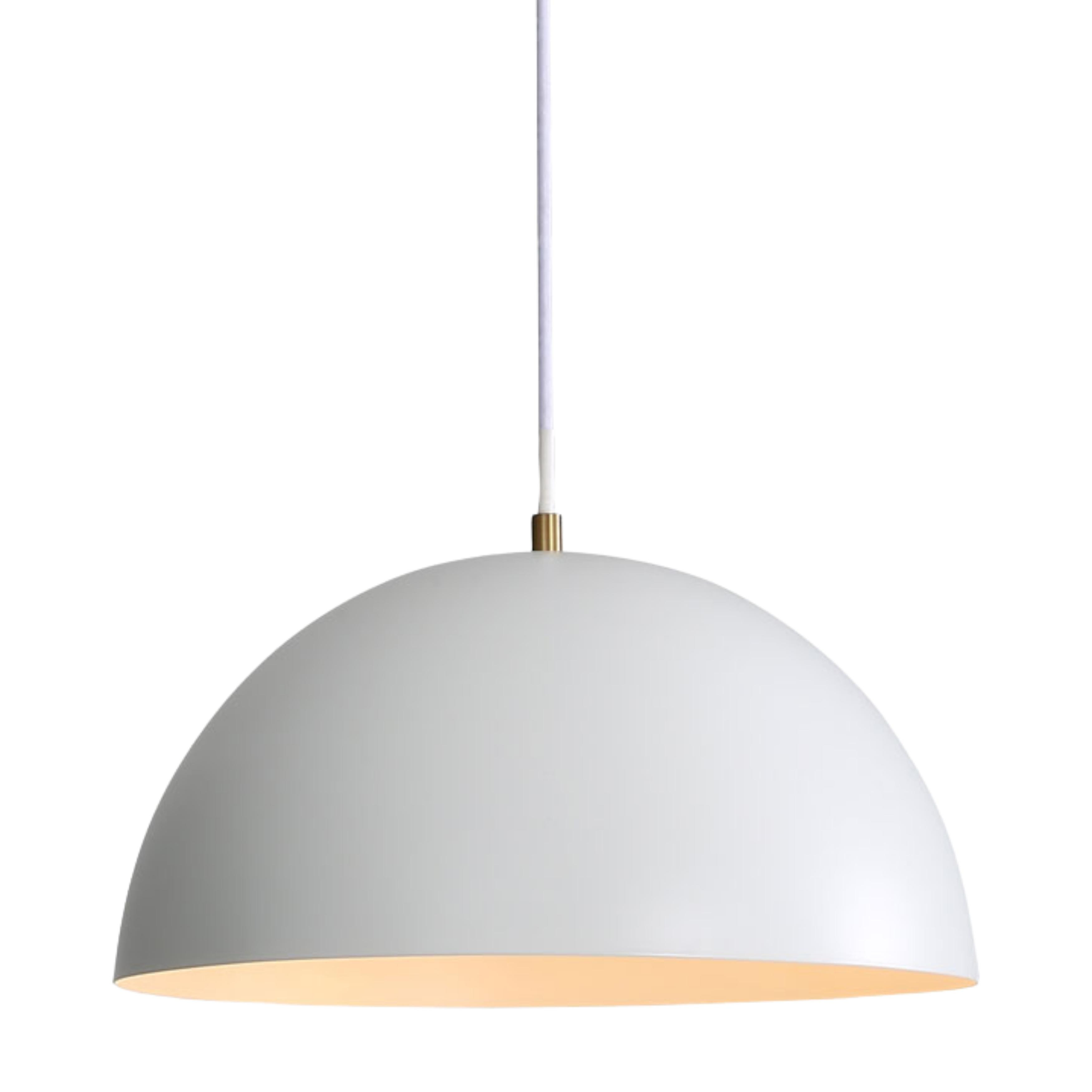 Lugano White Dome Modern Pendant Light