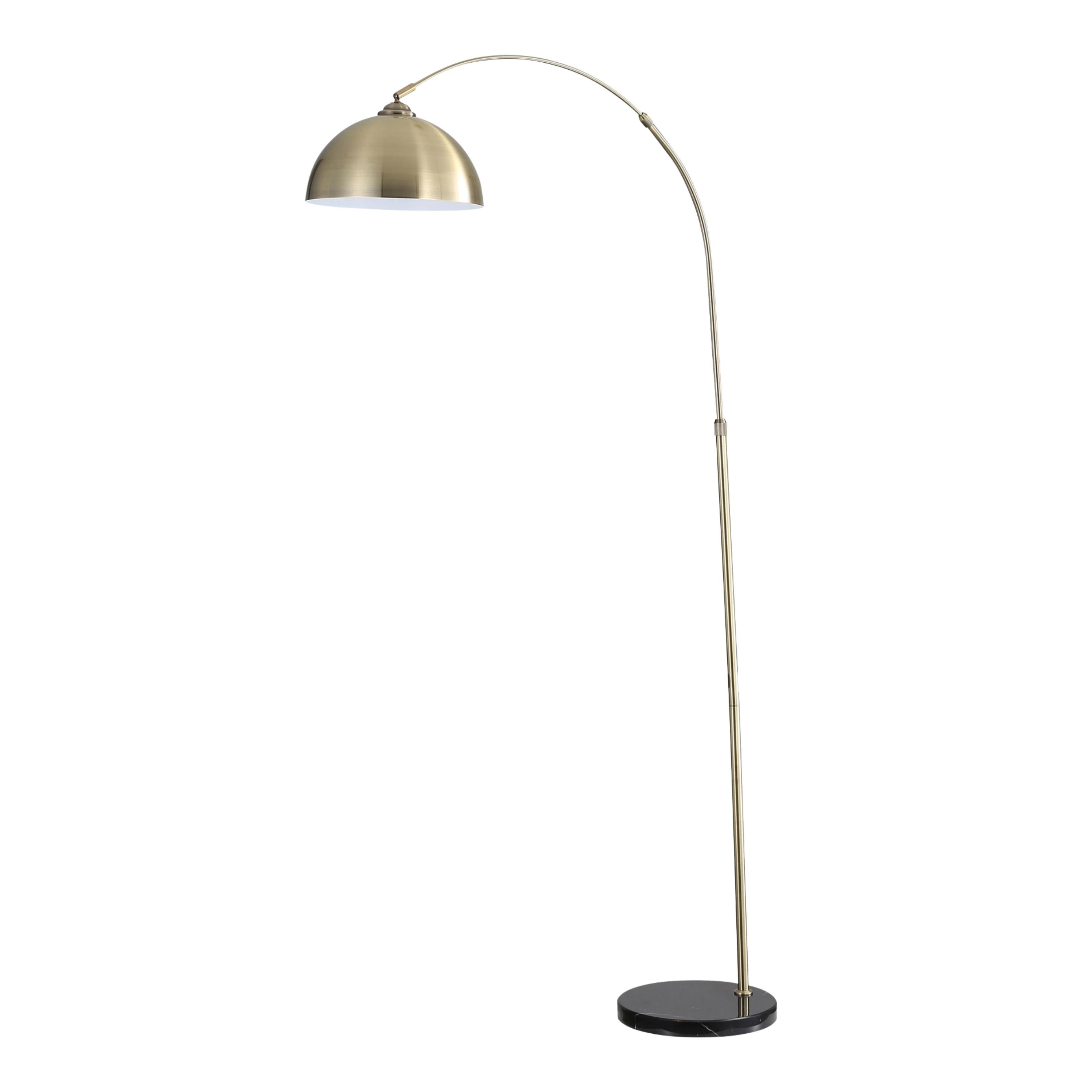 Marana Antique Brass Minimalist Arc Floor Lamp