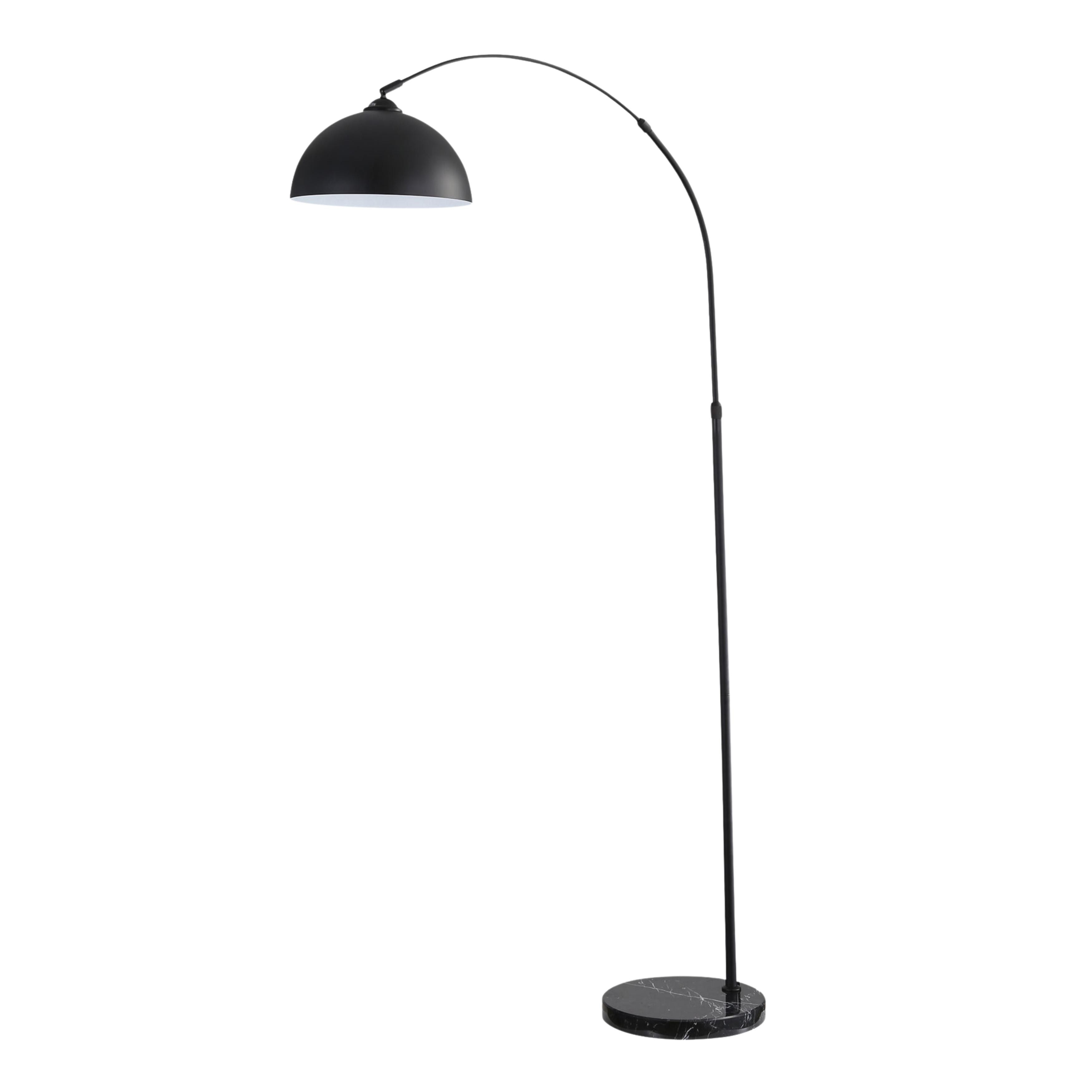 Marana Black Minimalist Arc Floor Lamp