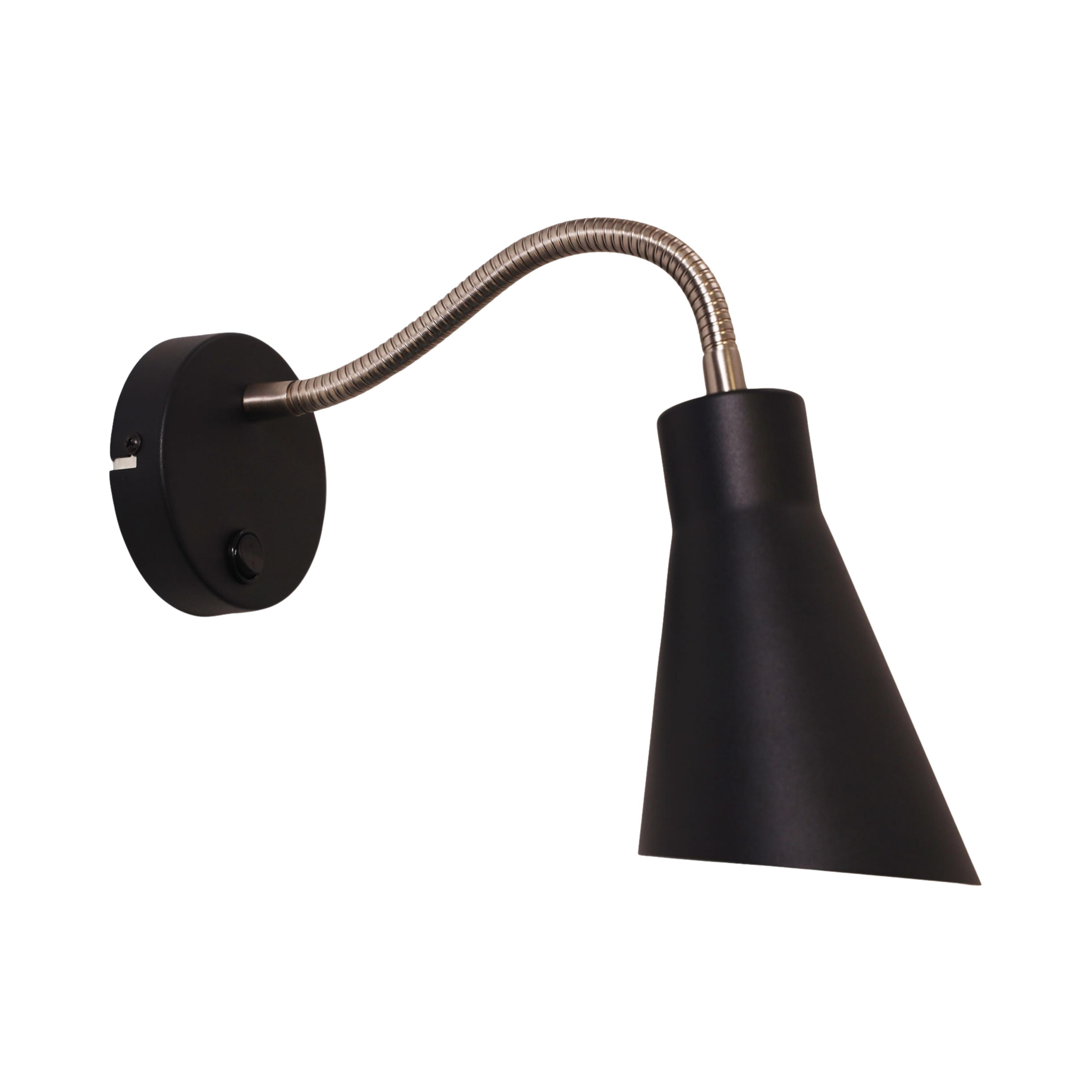 Marigot Adjustable Black Wall Light with Switch