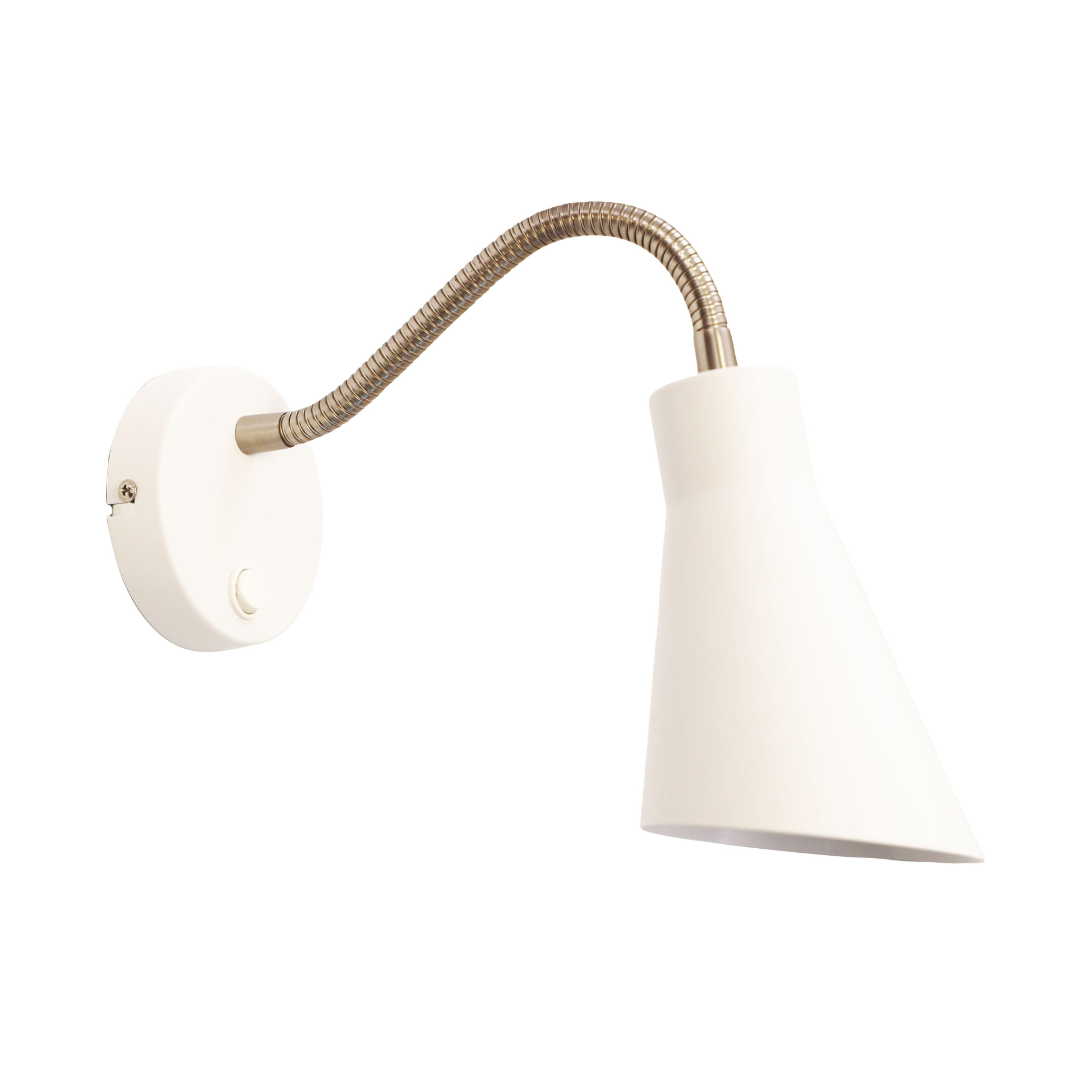 Marigot Adjustable White Wall Light with Switch
