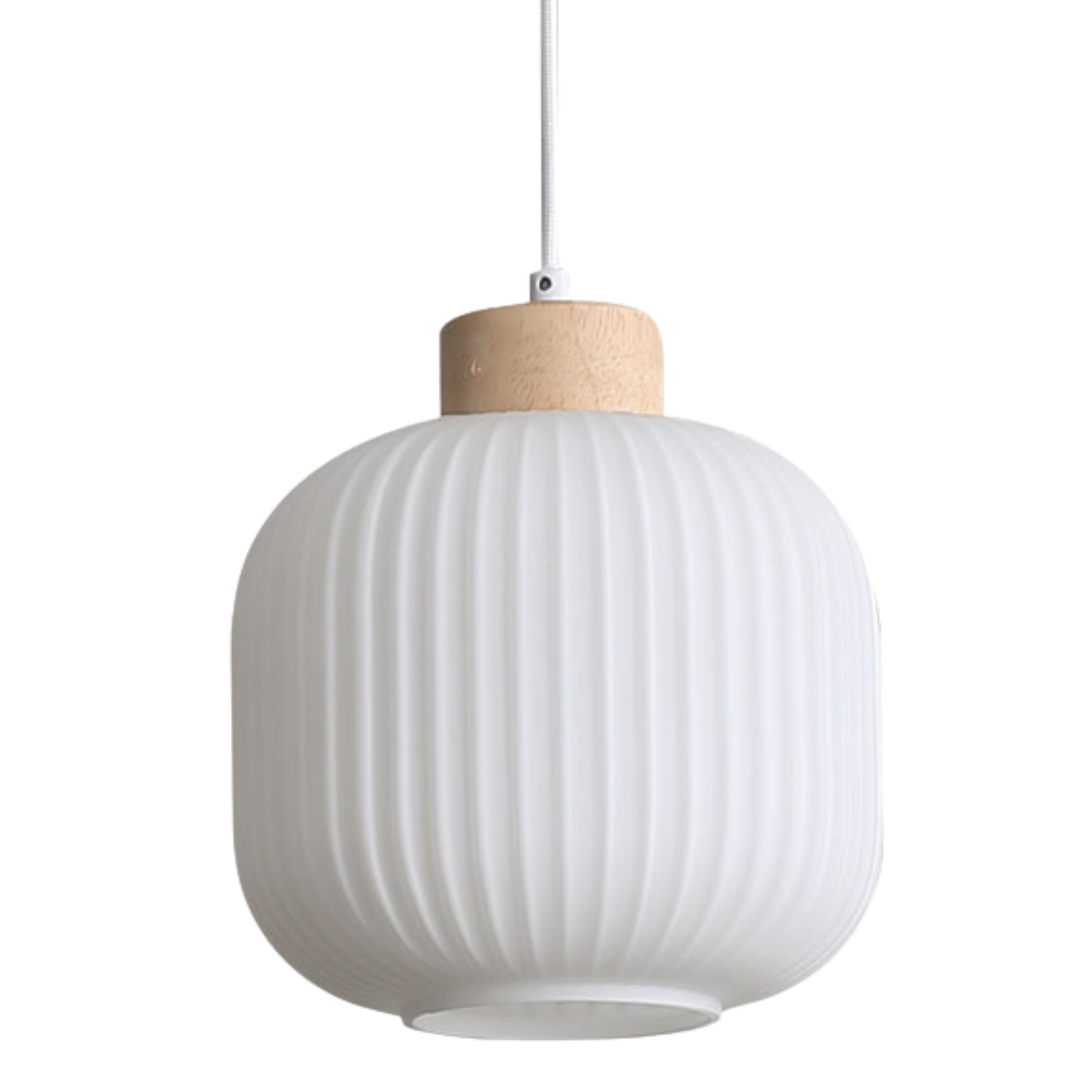 Danby Opal Ribbed Glass Pendant Light