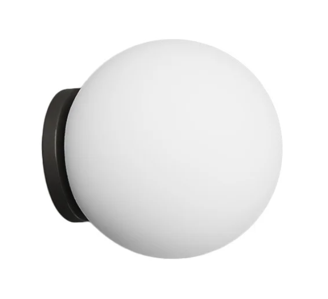  Orb Dark Bronze Round Glass Mirror Wall Lamp