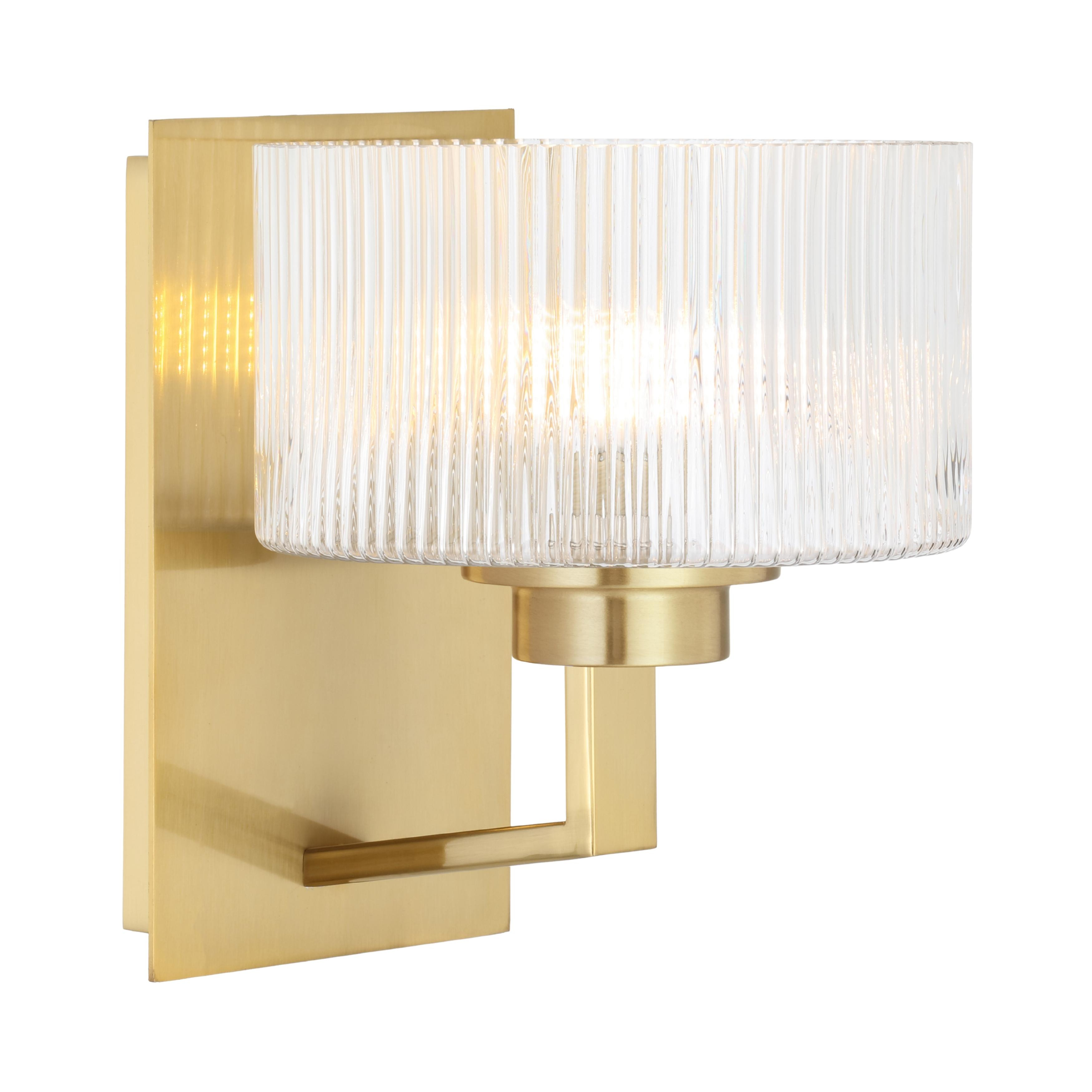 Mabini Antique Gold Ribbed Glass Wall Light
