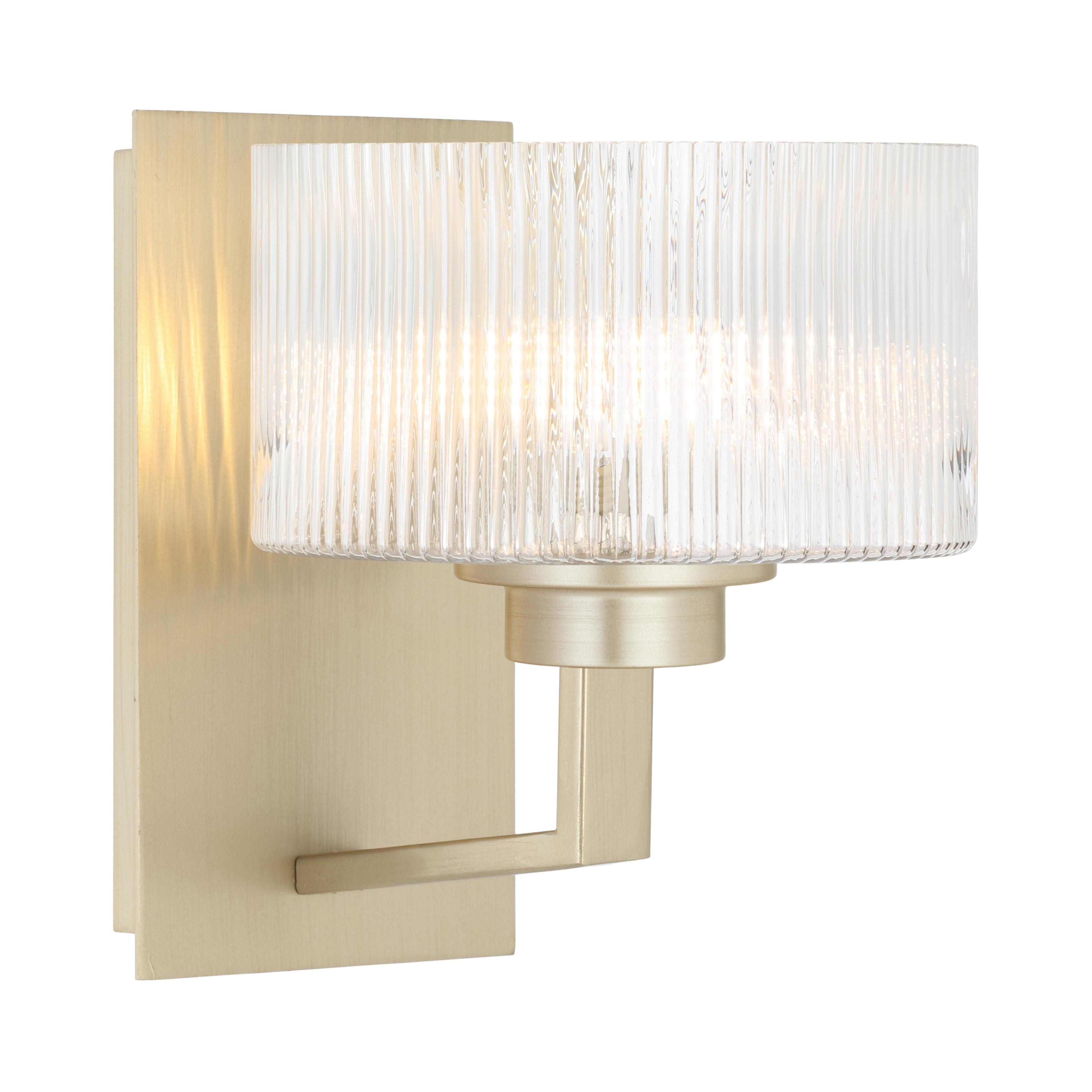 Mabini Antique Silver Ribbed Glass Wall Light