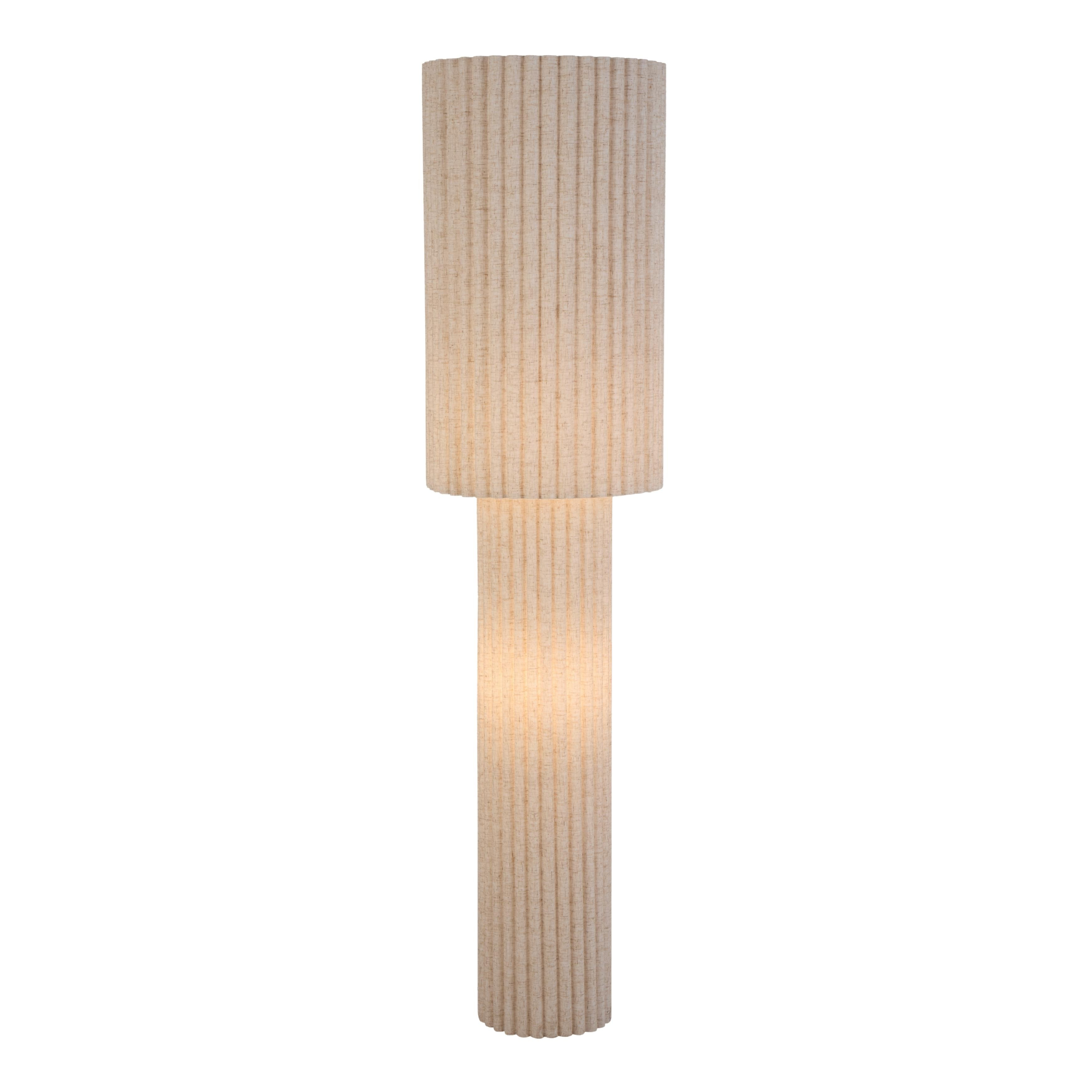 Roseau Beige Textured Fabric Floor Lamp