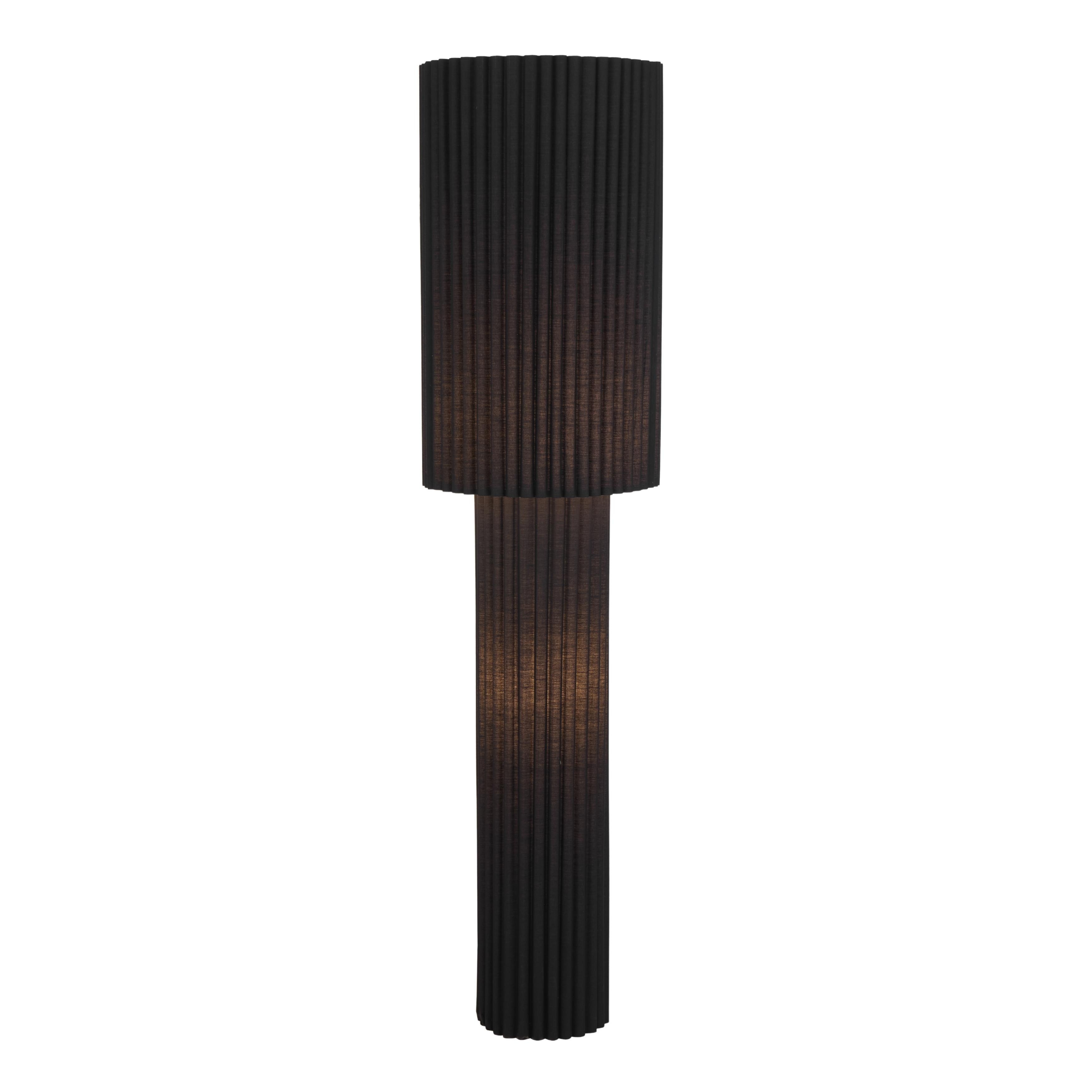 Roseau Black Textured Fabric Floor Lamp