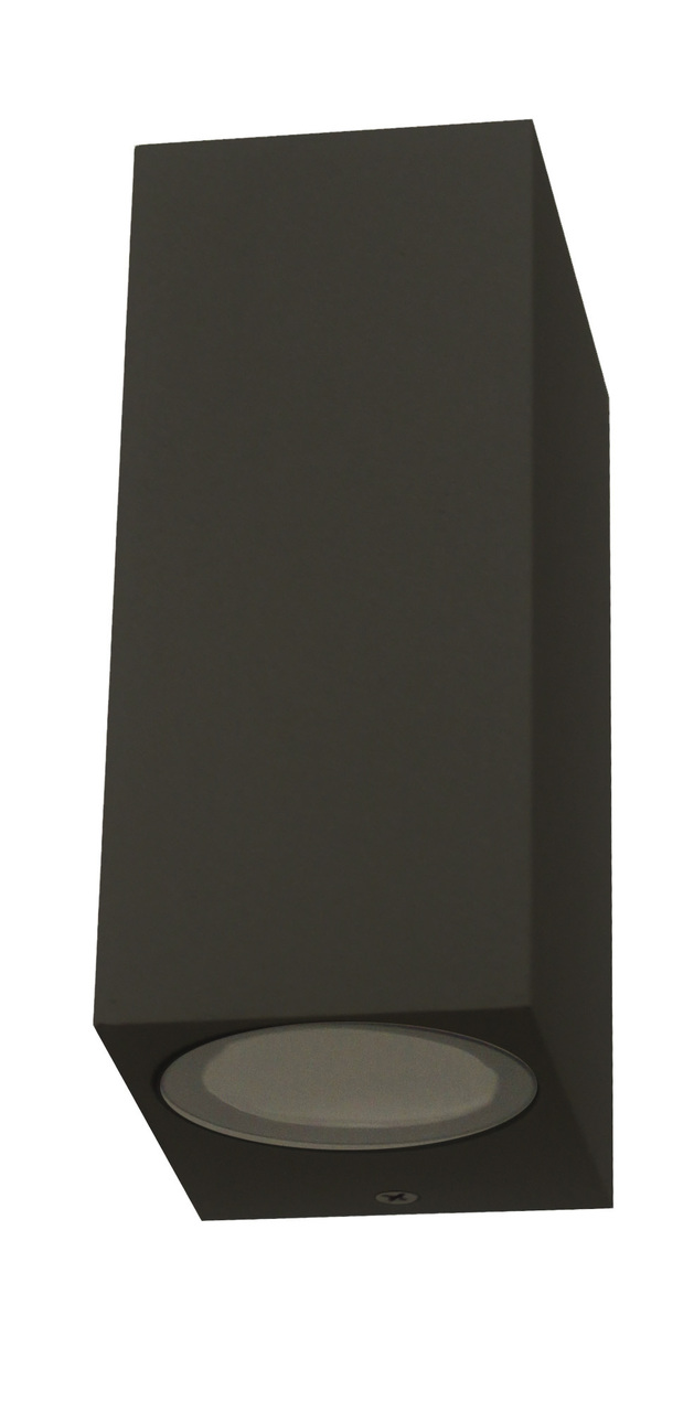Square Up Down Exterior Wall Light - Sand Black