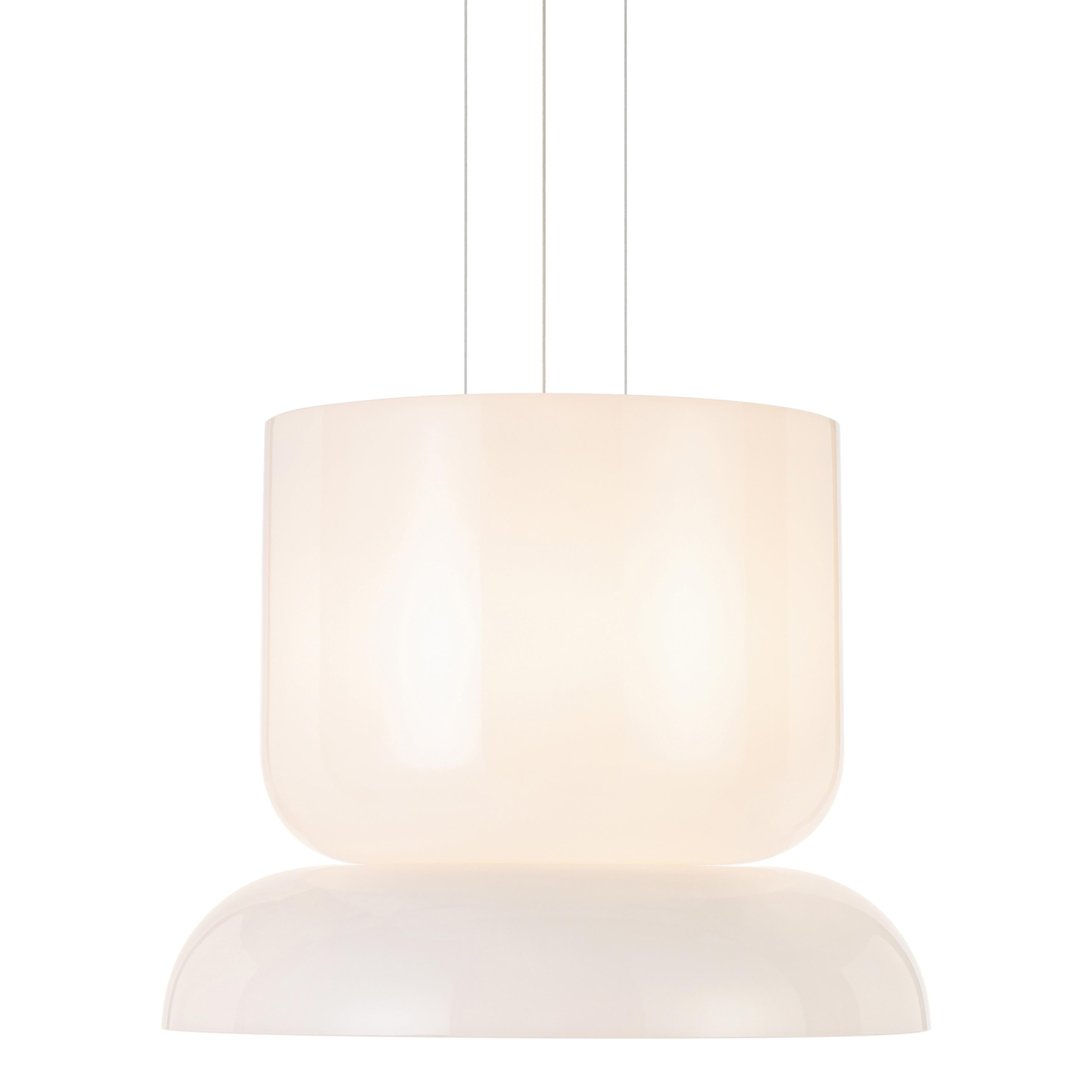 Sagama Opal White Double Glass Bell Dome Pendant