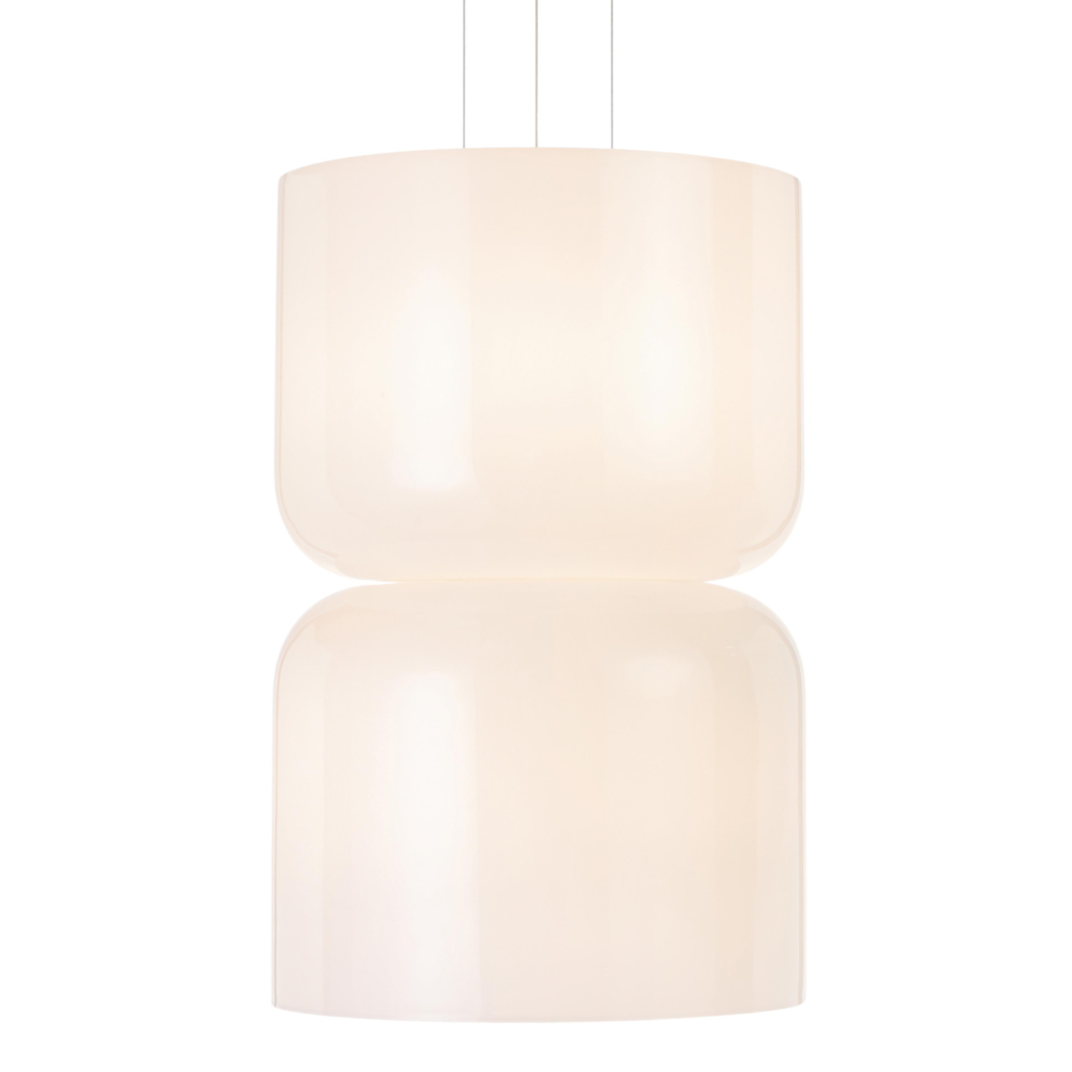 Sagama Opal White Double Glass Tall Bell Pendant
