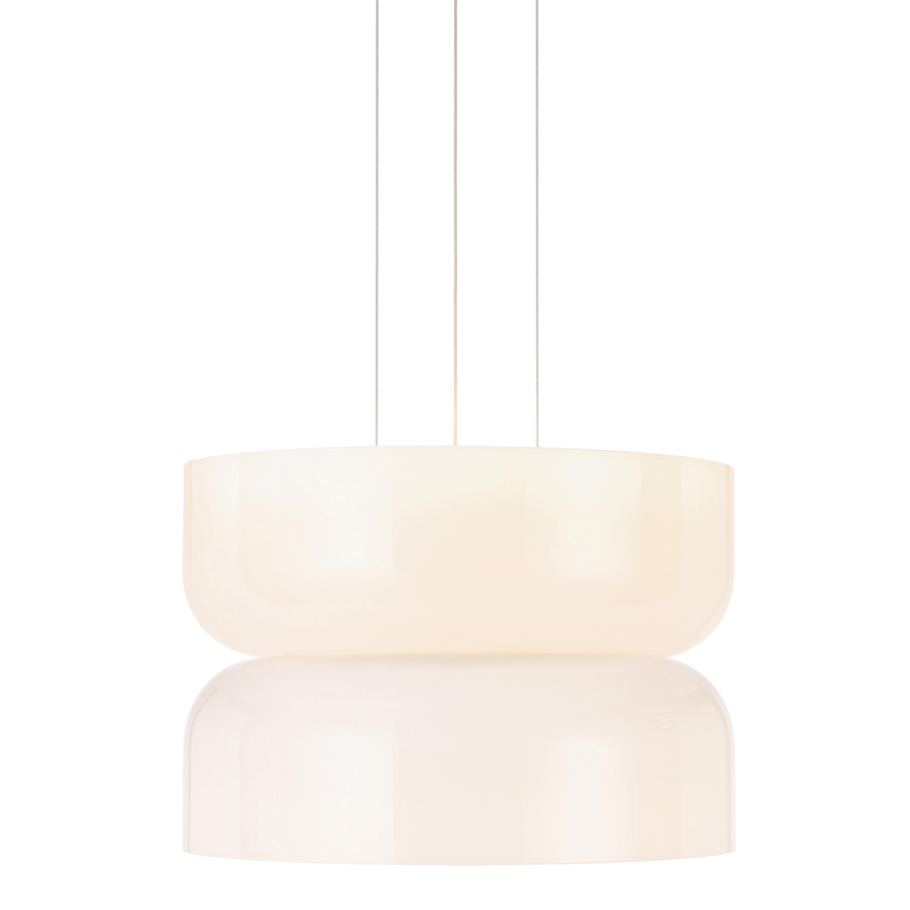 Sagama Opal White Double Glass Wide Bell Pendant