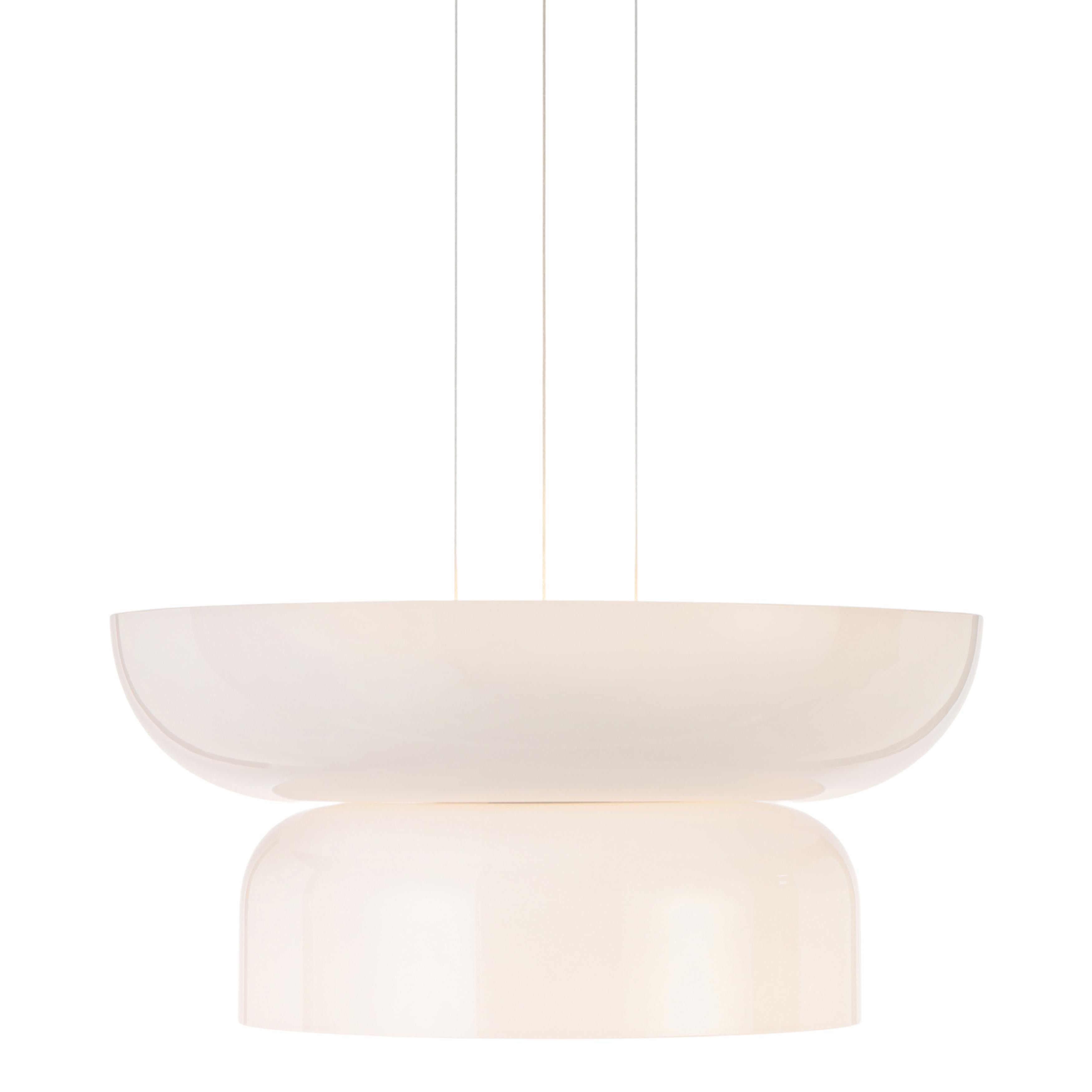Sagama Opal White Double Glass Wide Dome Bell Pendant