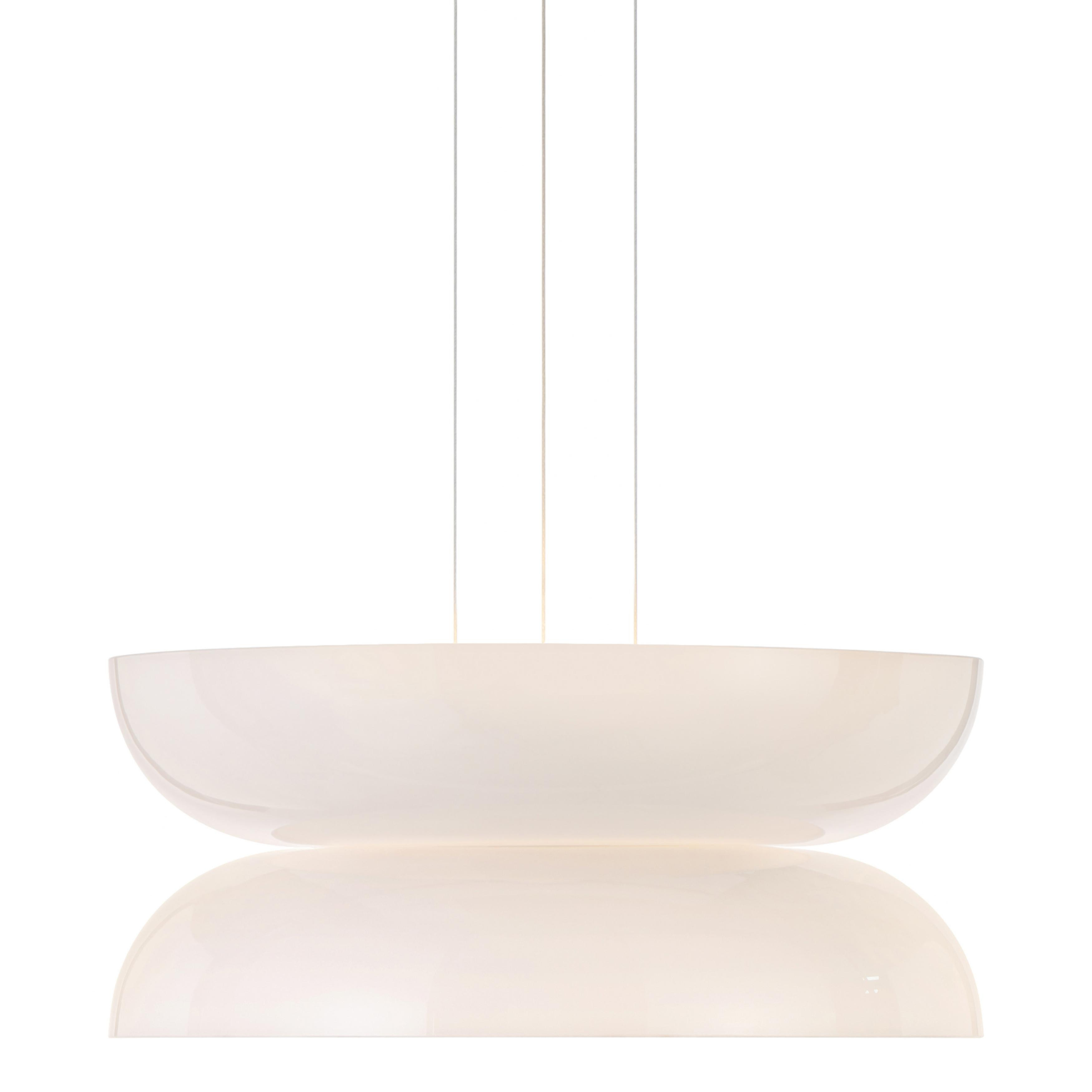 Sagama Opal White Double Glass Wide Dome Pendant