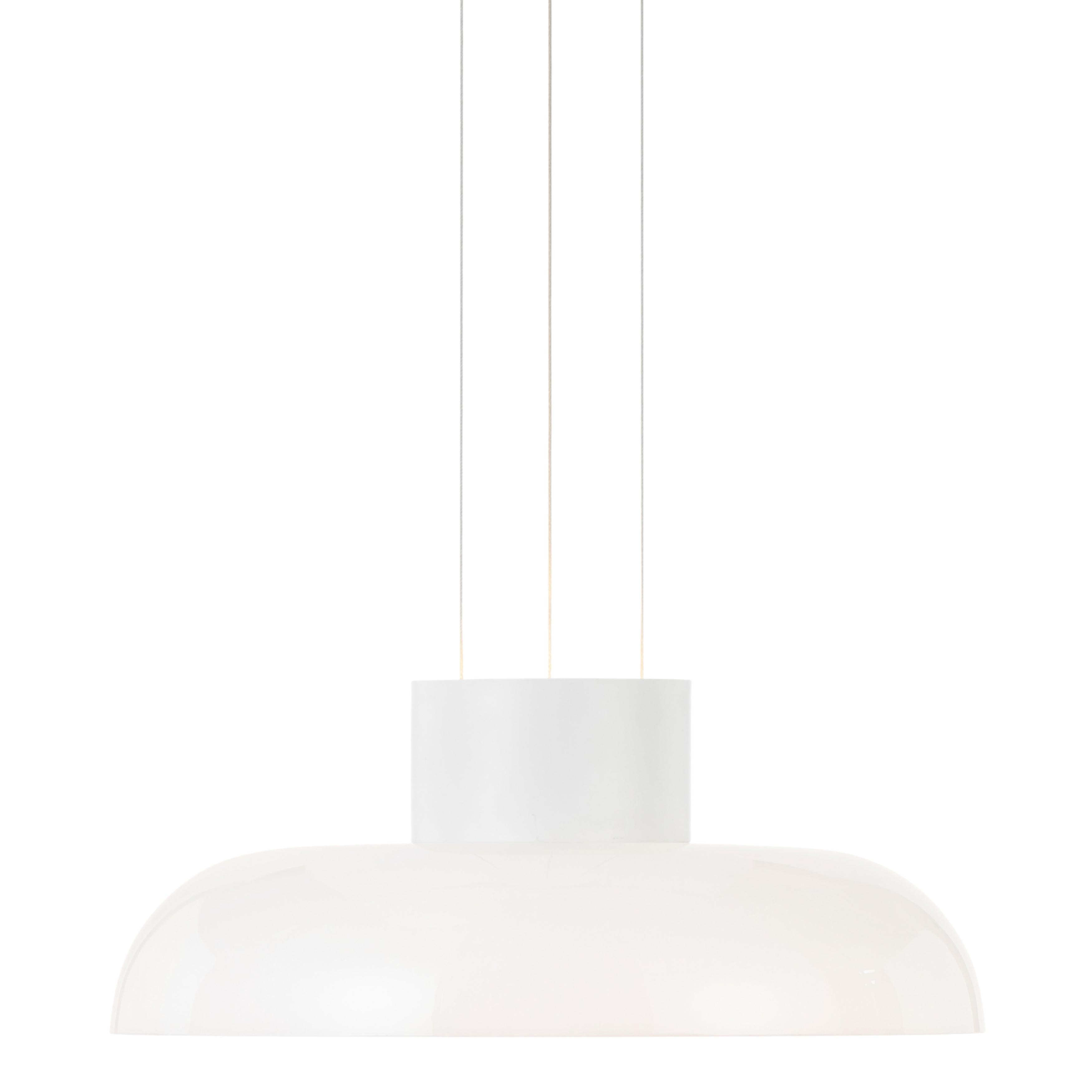 Sagama Opal White Solo Glass Wide Dome Pendant