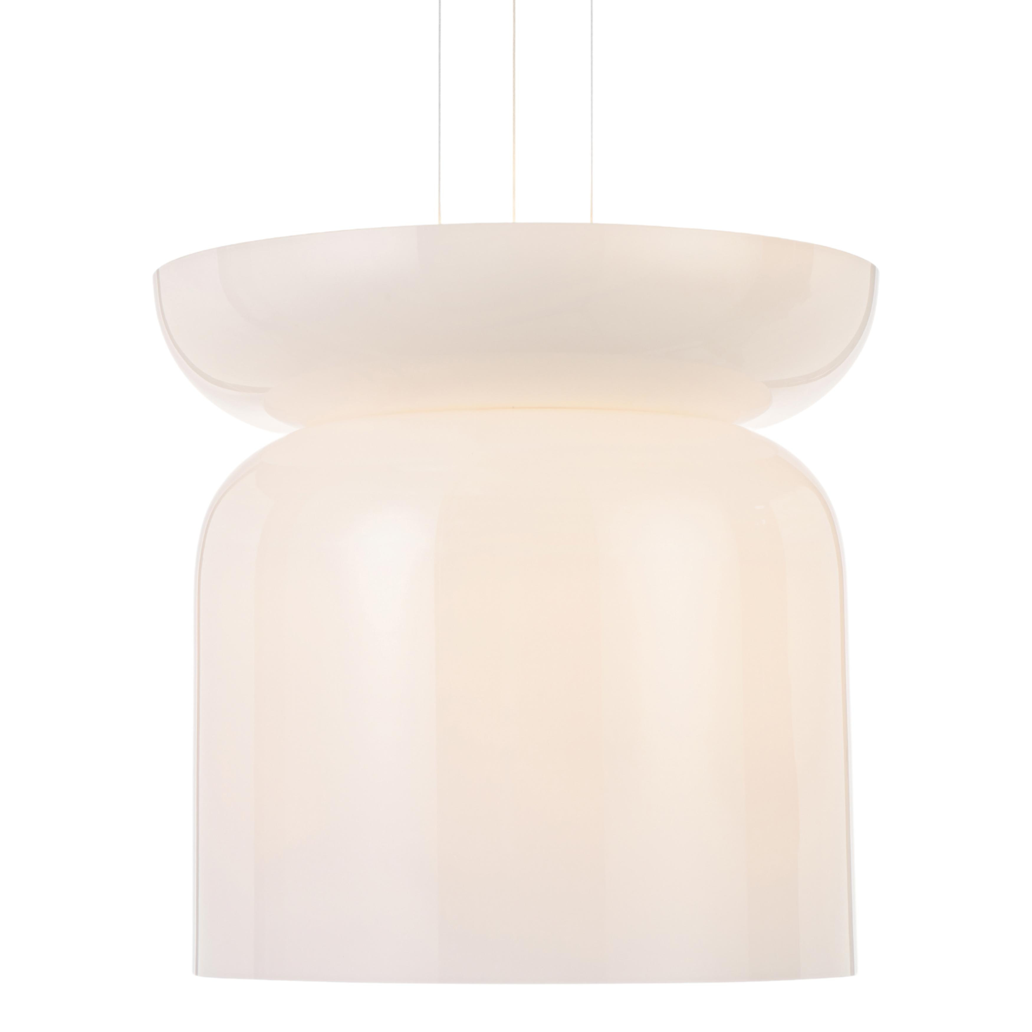 Sagama Opal White Double Glass Dome Bell Pendant