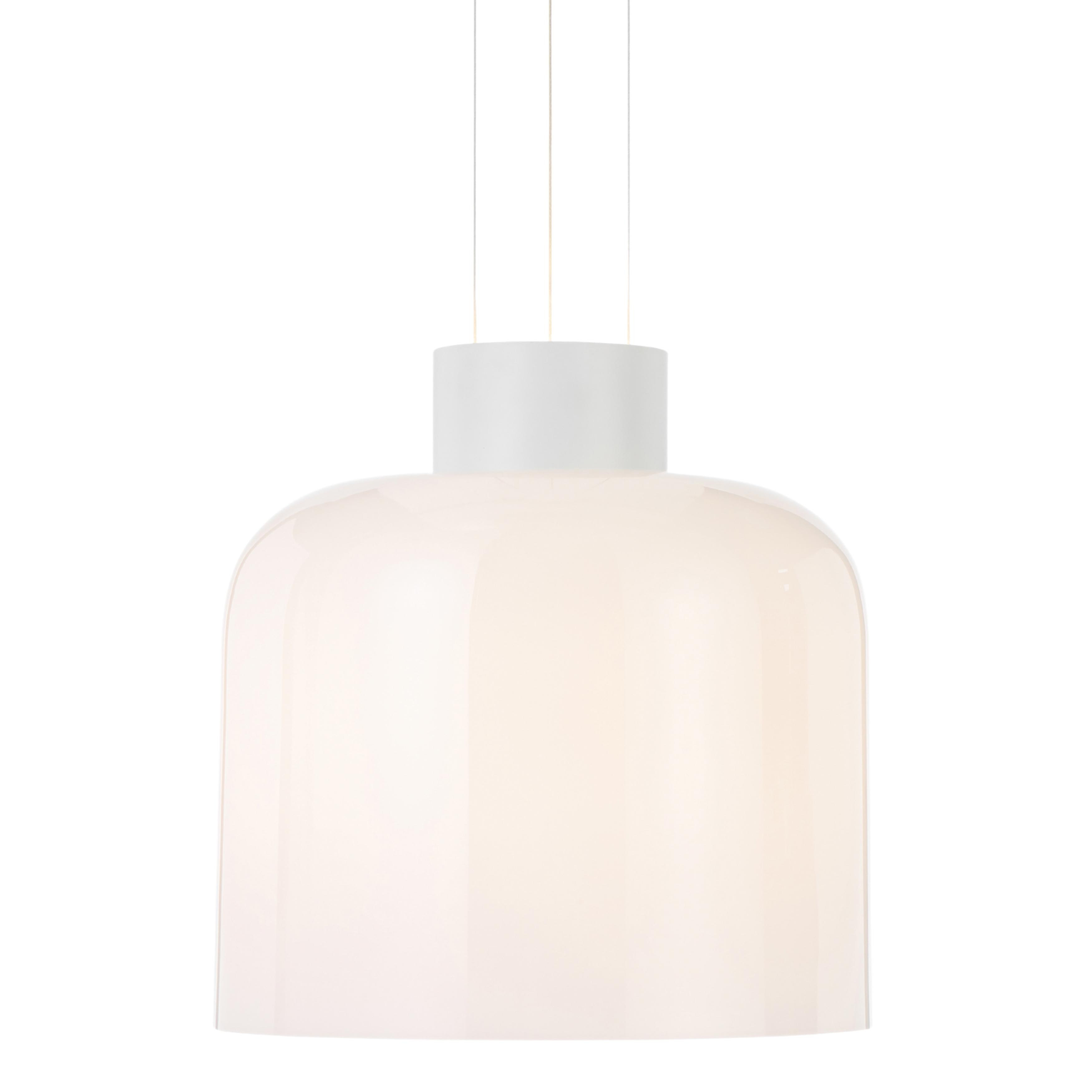 Sagama Opal White Solo Glass Tall Bell Pendant