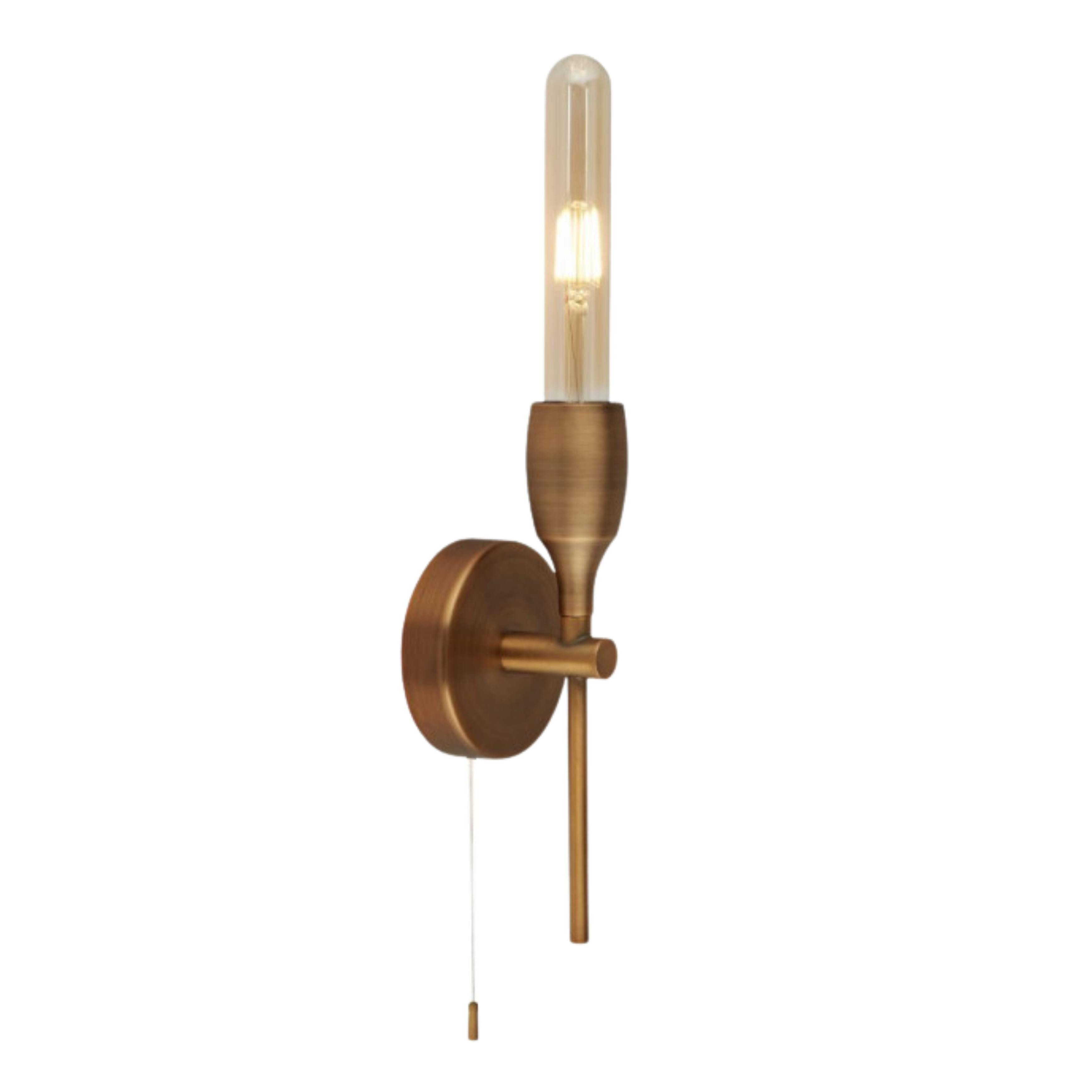 Abbey Bronze Indoor Wall Light with Pull Cord Switch