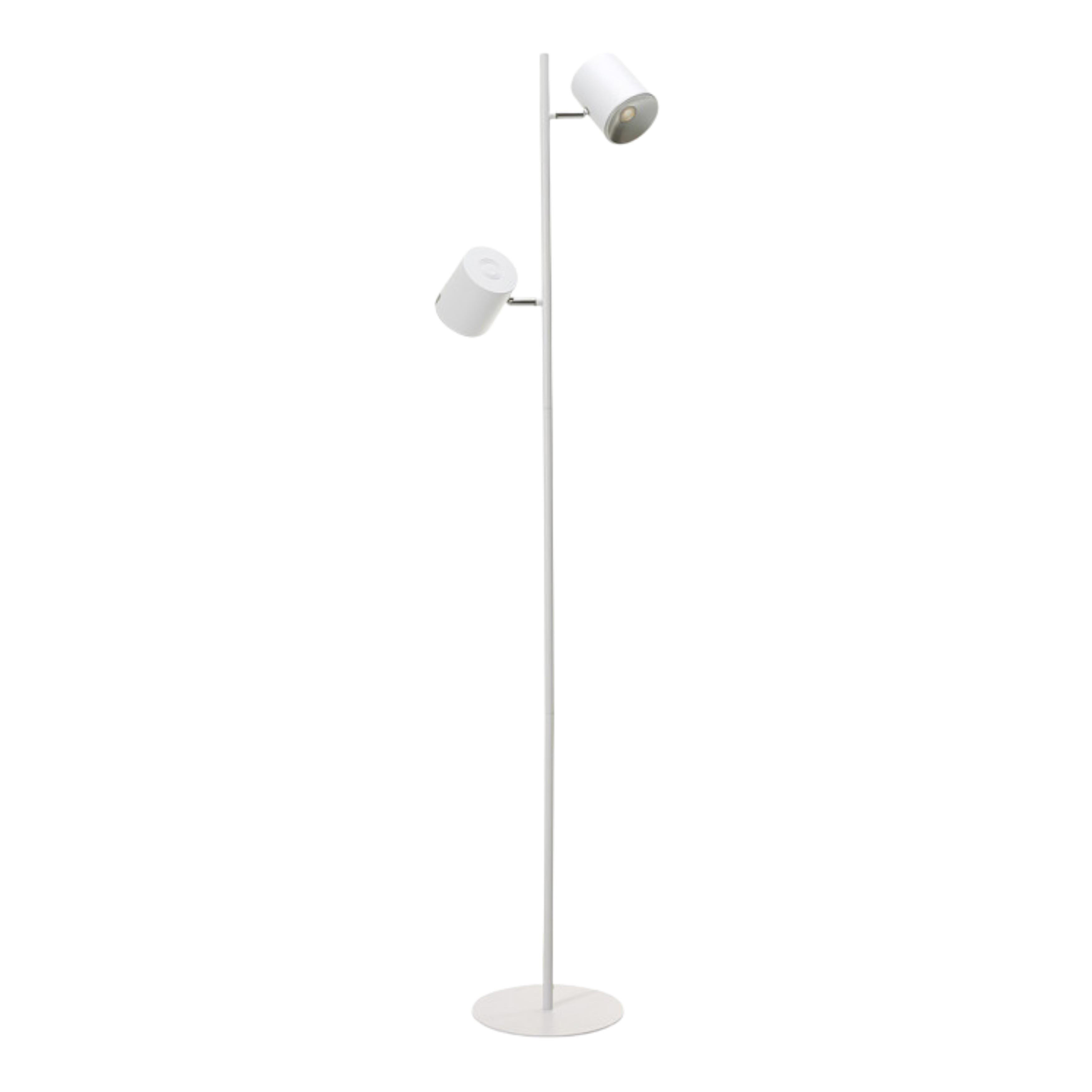 Arlo Twin Lights White LED Floor Lamp