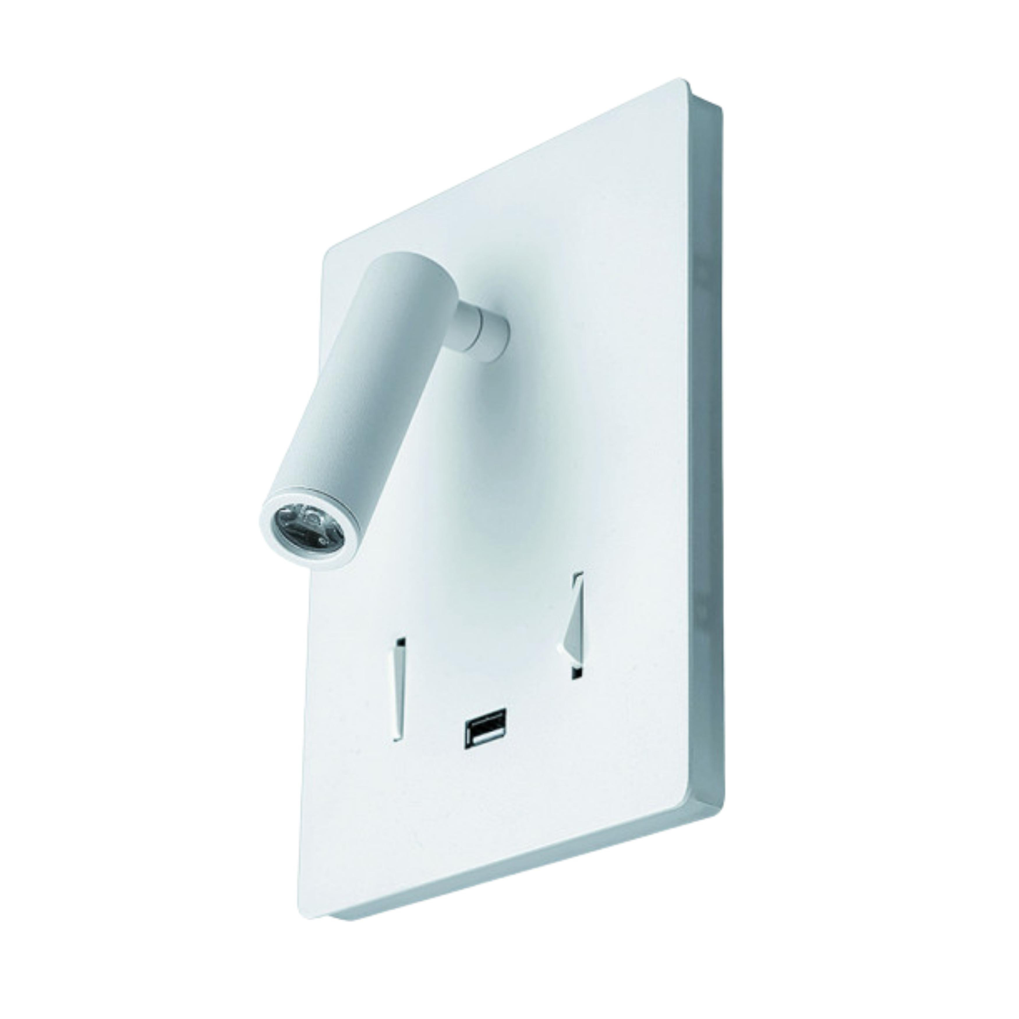 Aura Square White Spot Bedside Wall Light