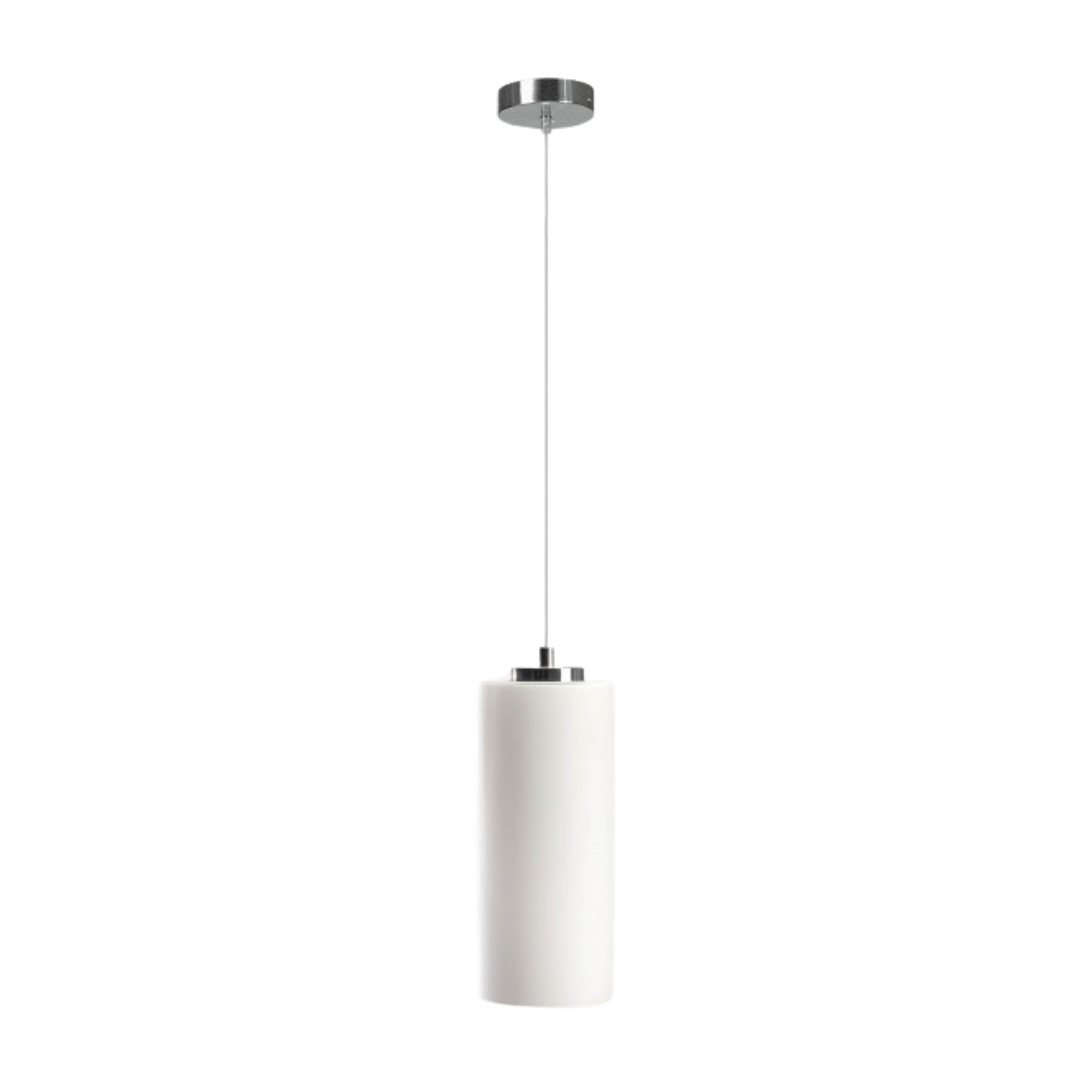 Gianna Opal White Cylinder Glass Pendant Light