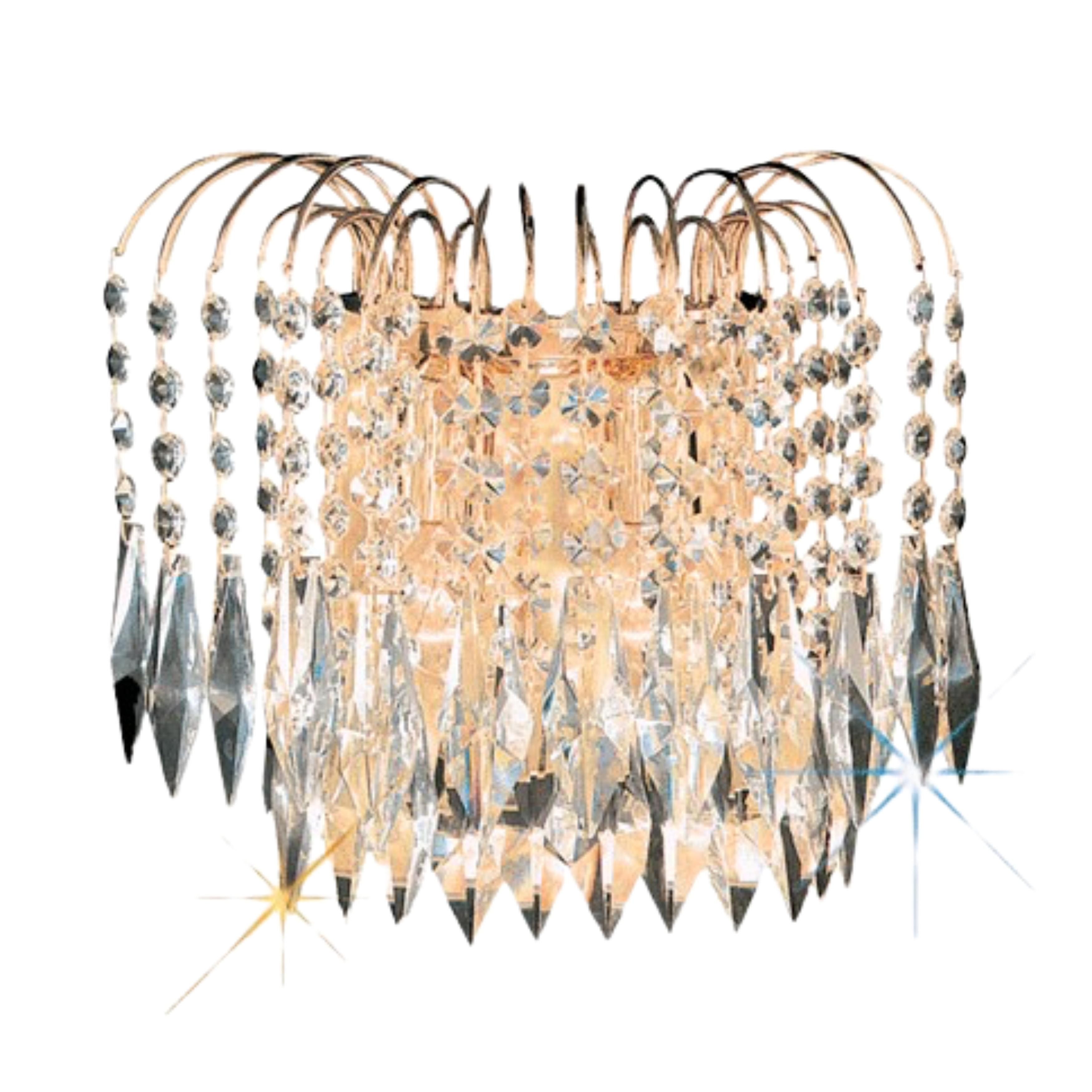 Haerin Antique Brass Crystal Glass Wall Light