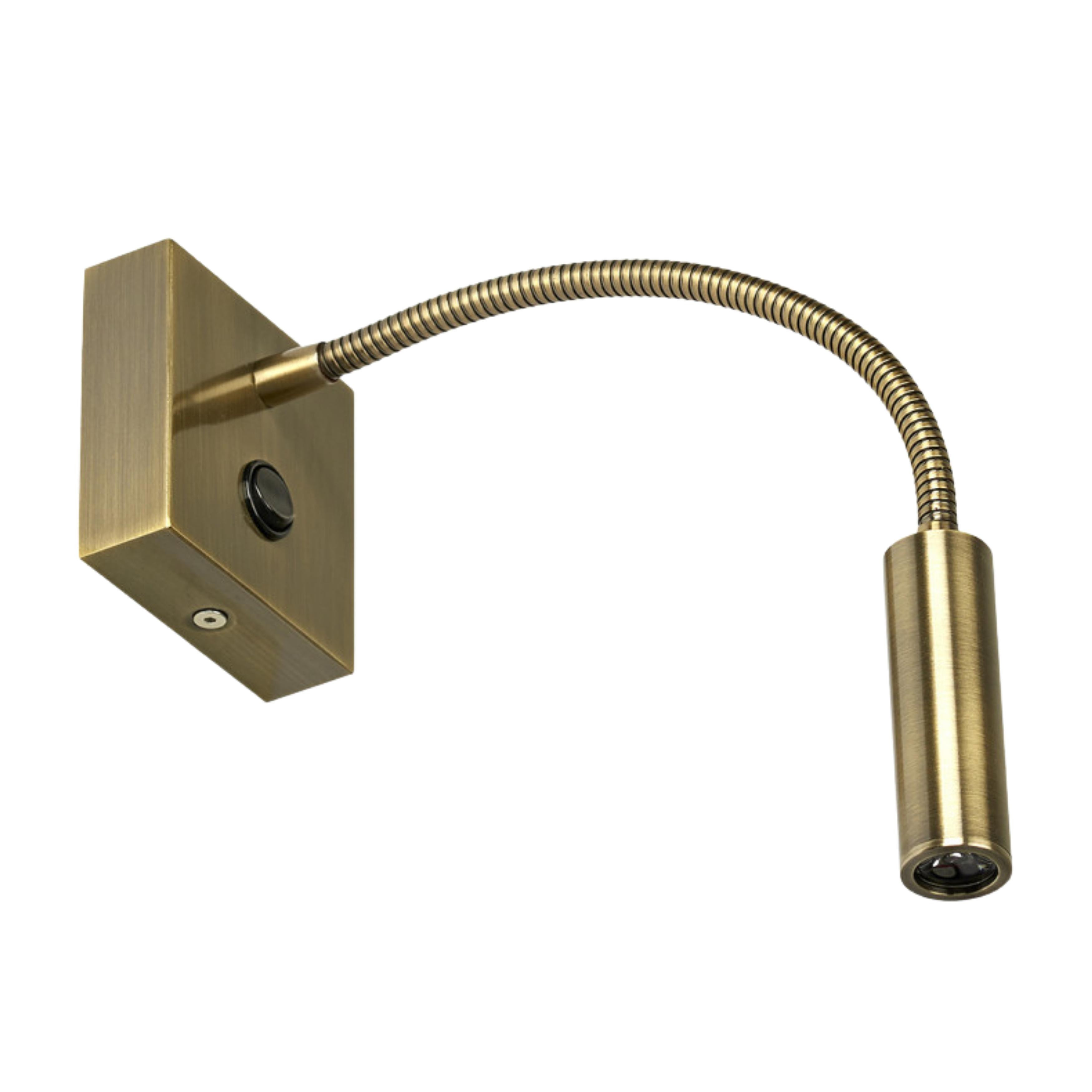 Kiyo Flexi Adjustable Brass Spot Wall Light with Switch