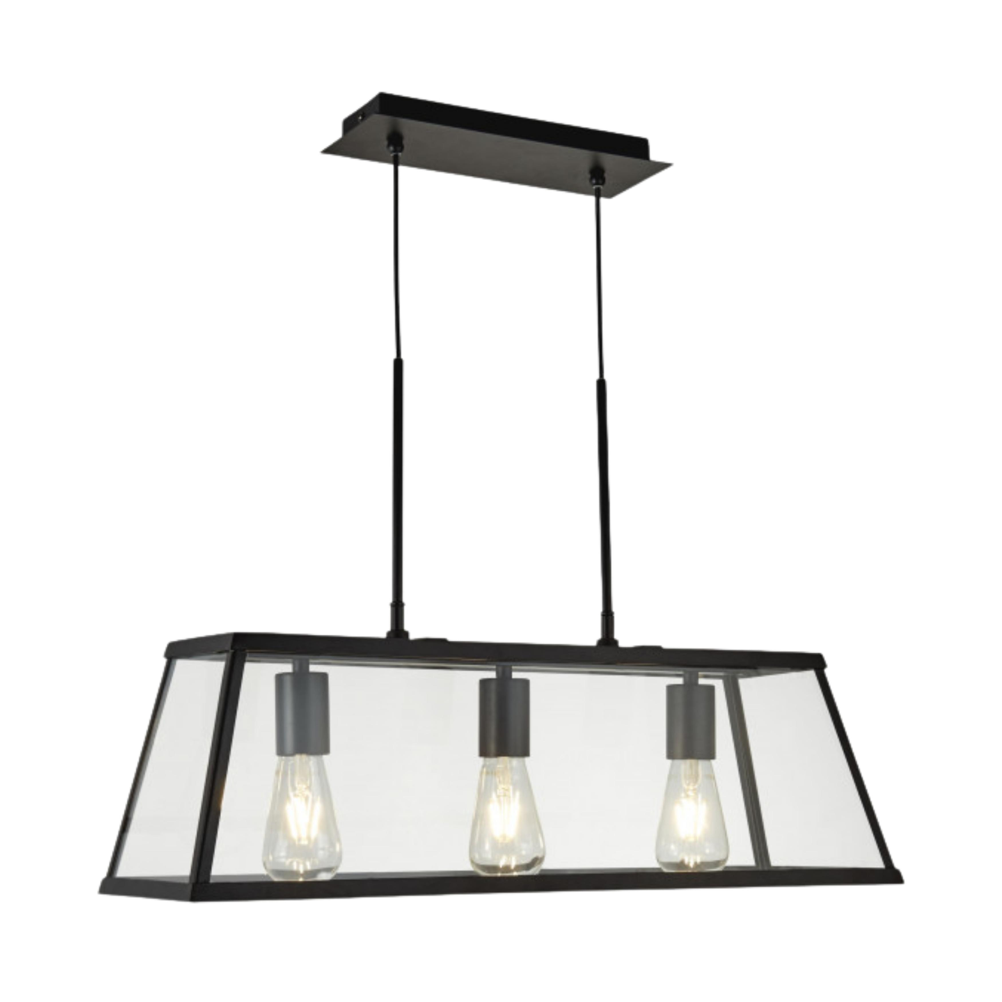 Kora 3 Light Black Modern Kitchen Bar Pendant