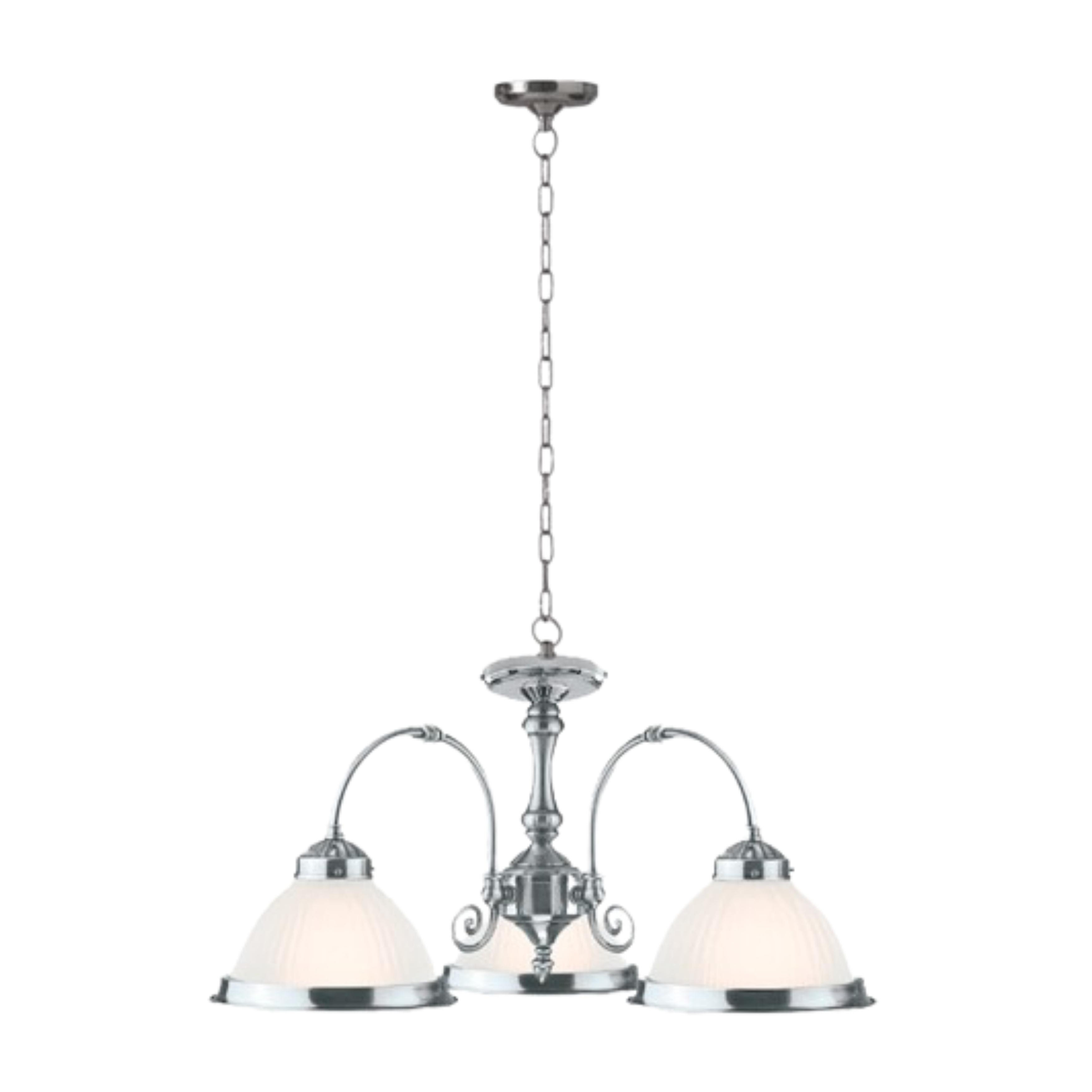 Logan 3 Light Satin Chrome Traditional Chandelier