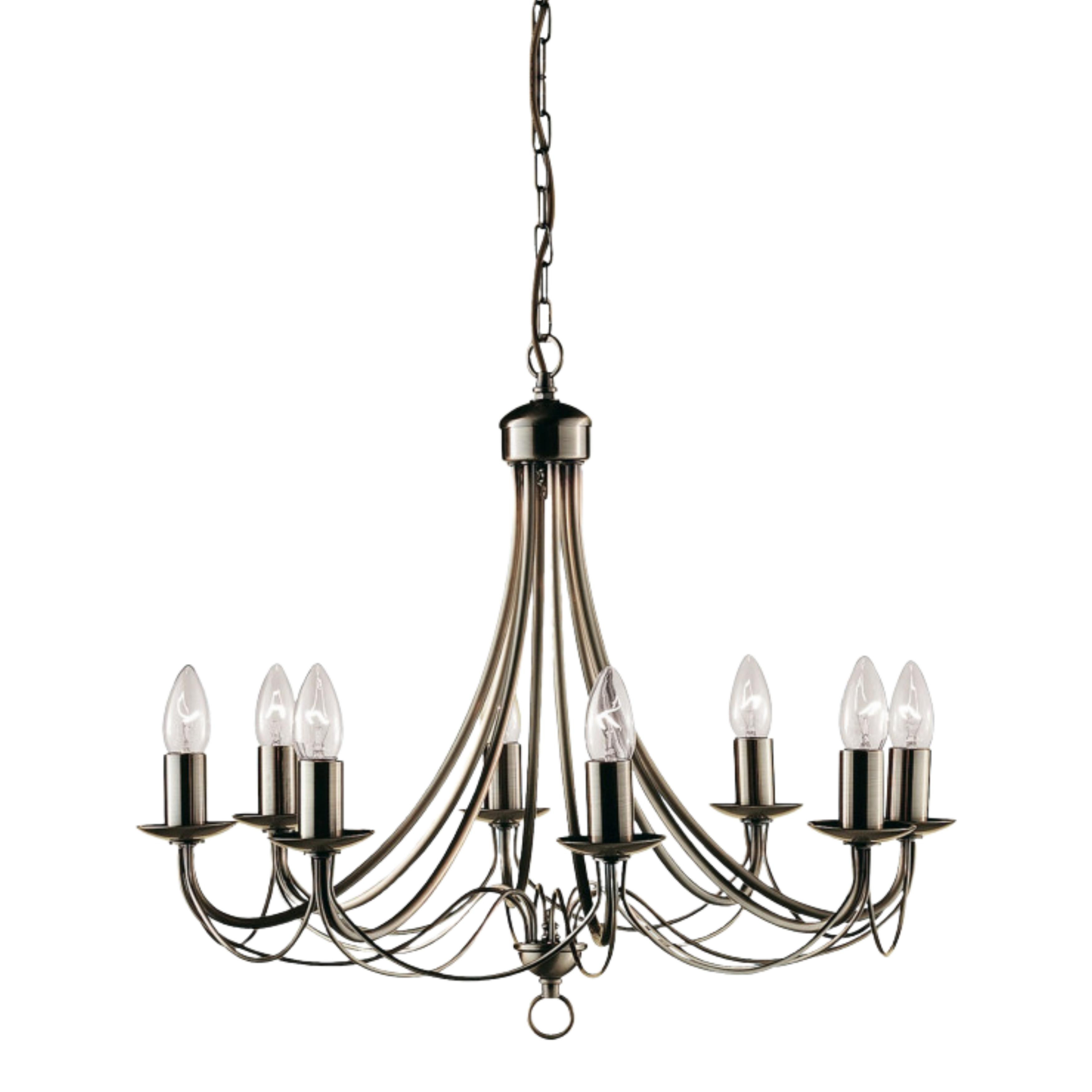 Maypole 8 Light Candelabra Brass Pendant Light