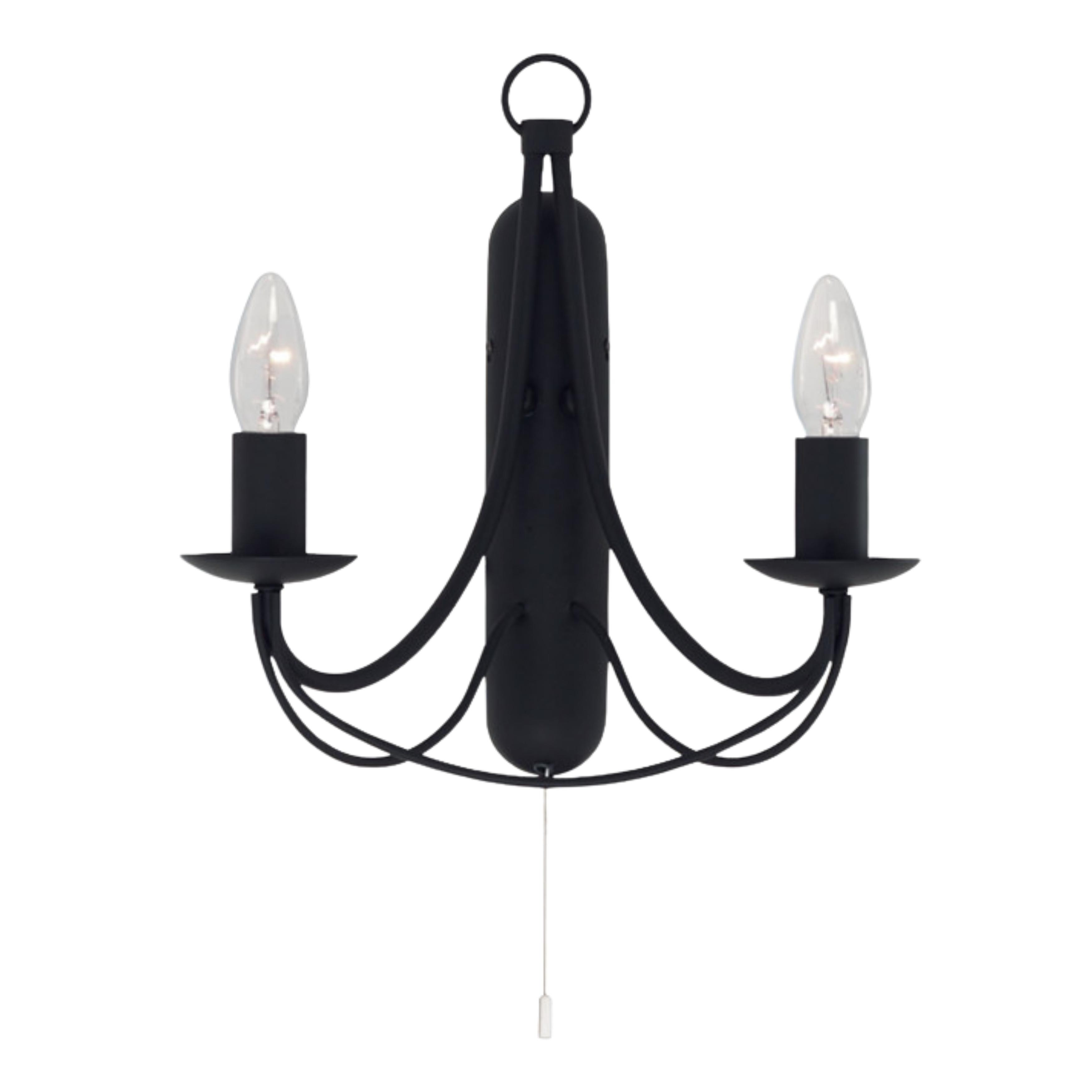 Maypole Candelabra Black Wall Light