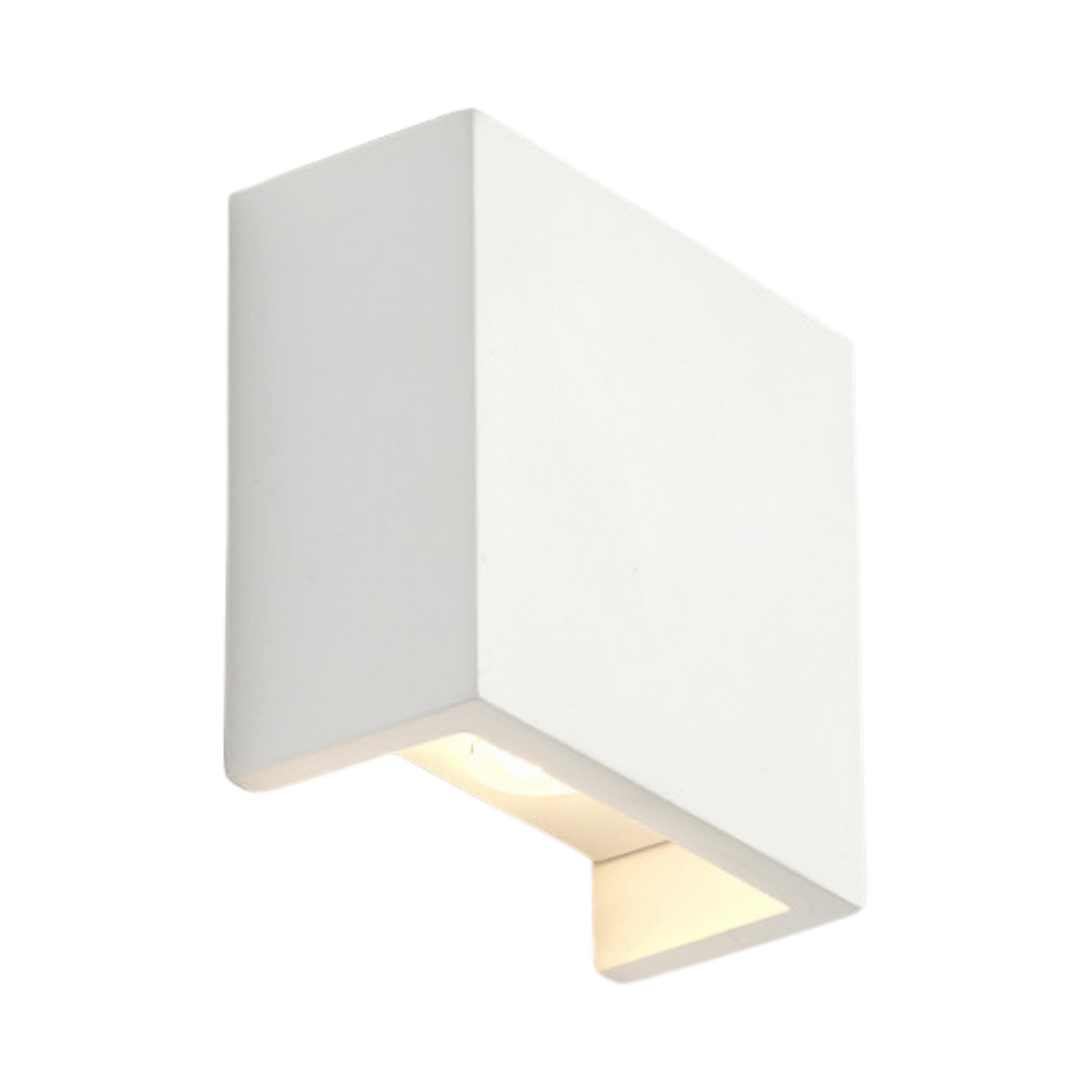 Quade White Plaster Square LED Wall Light