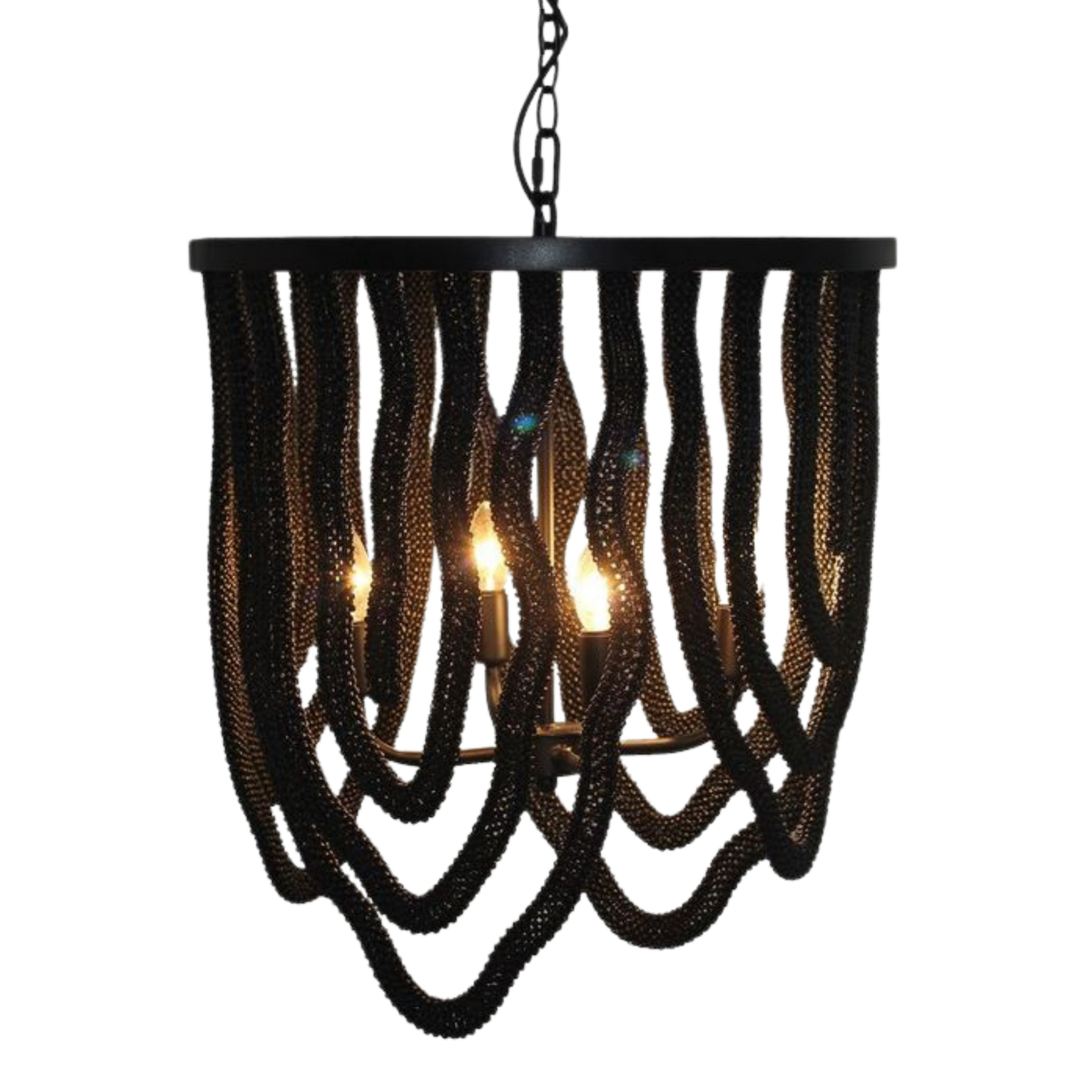 Evita Black Beaded Chandelier
