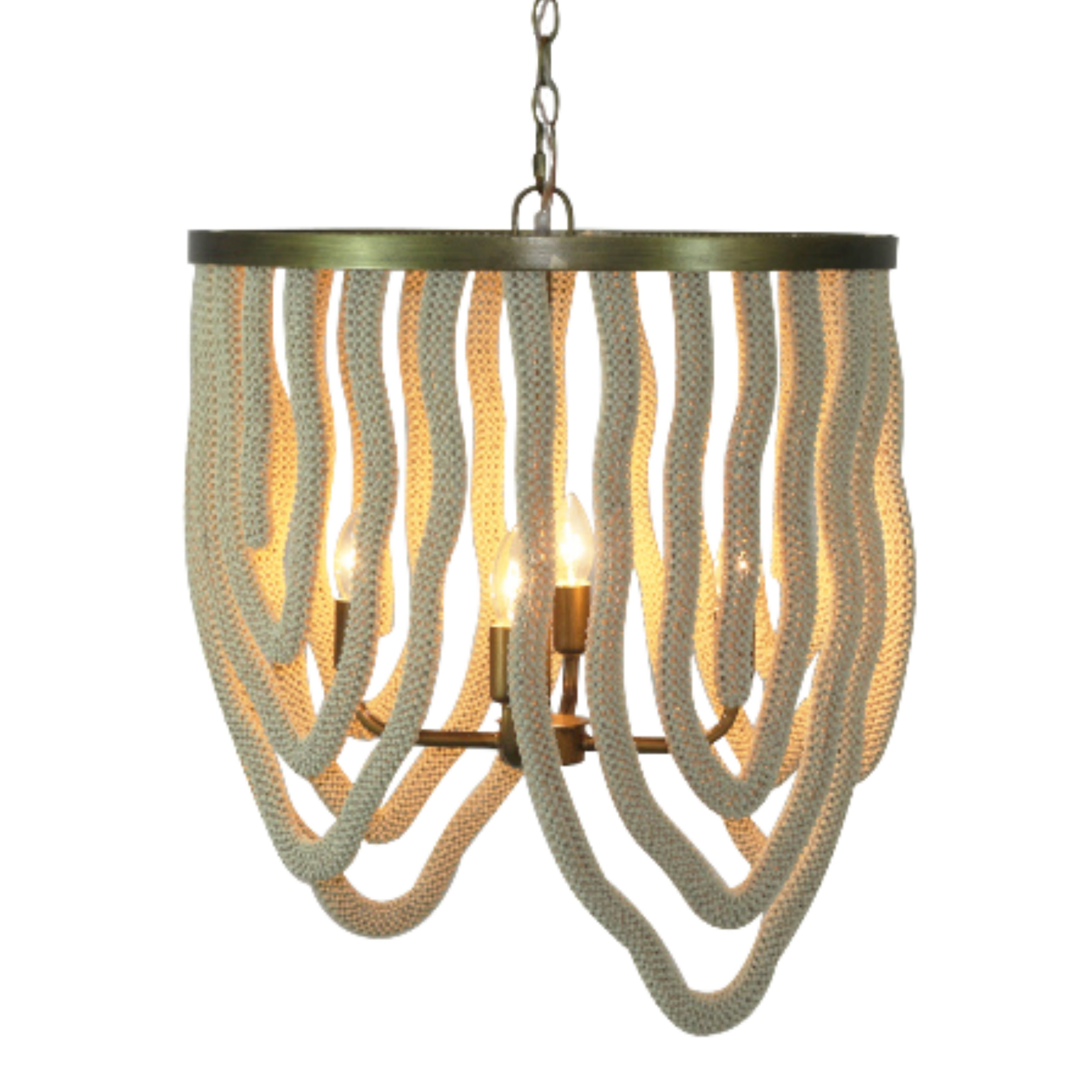 Evita White Beaded Chandelier